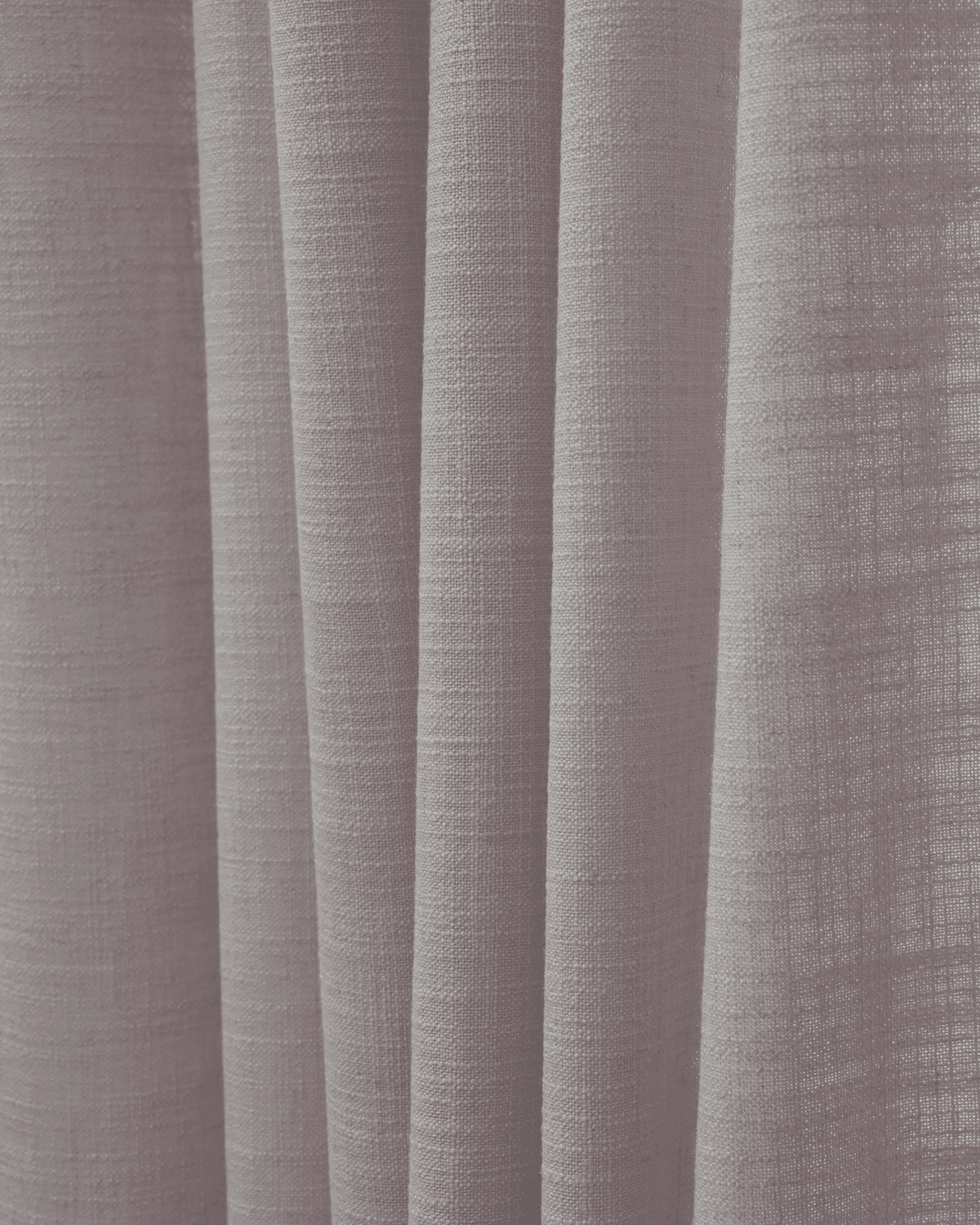 Detailed view of Cassie linen blend fabric swatch, highlighting its natural woven texture and elegant vertical folds for custom drapery.