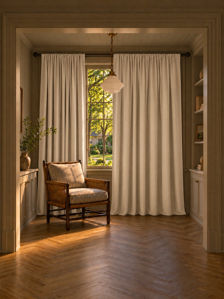 TheHues Cronin Linen Look Blackout Custom Curtain — Beige, image 2