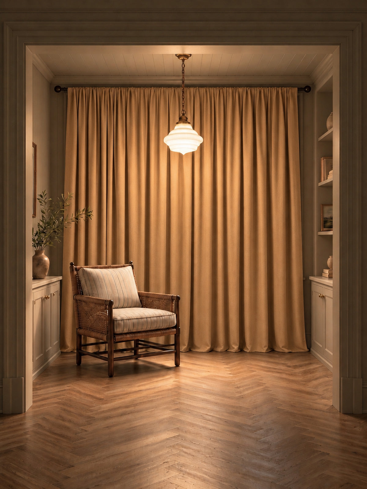 TheHues Cronin Linen Look Blackout Custom Curtain — Camel, image 3