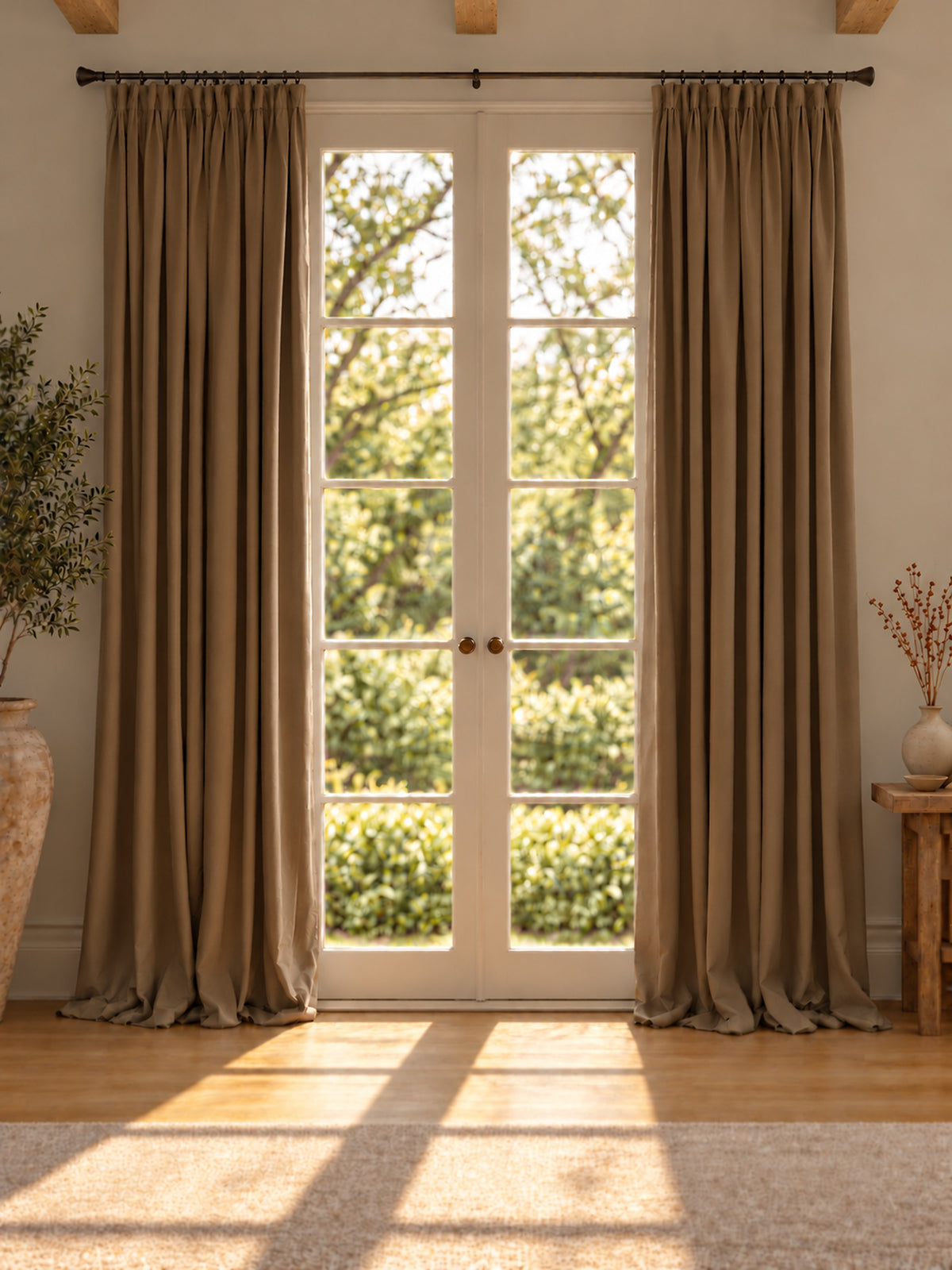 TheHues Moonlit Velvet Custom Curtain — Brown, image 1
