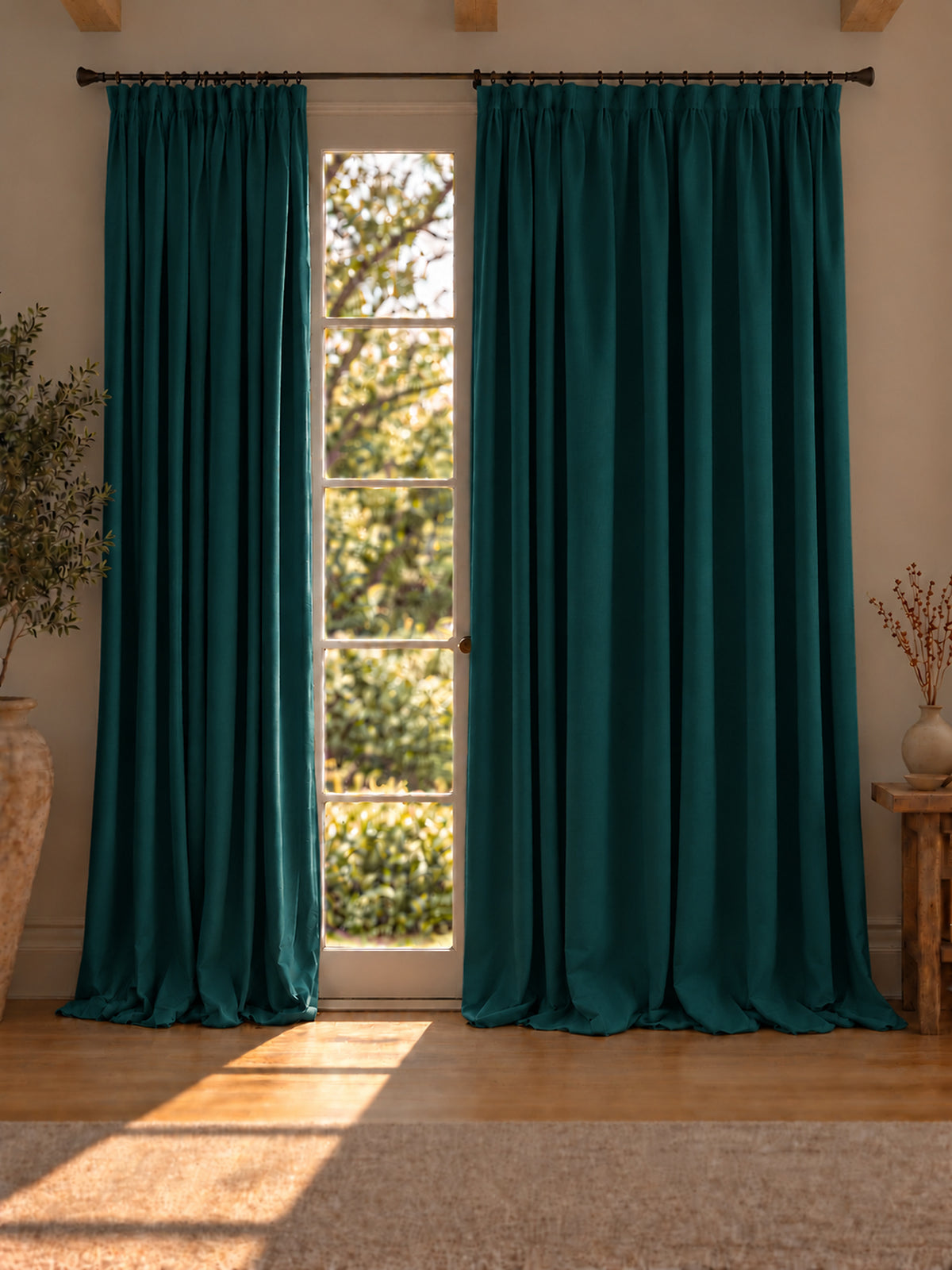 TheHues Moonlit Velvet Custom Curtain — Teal, image 2