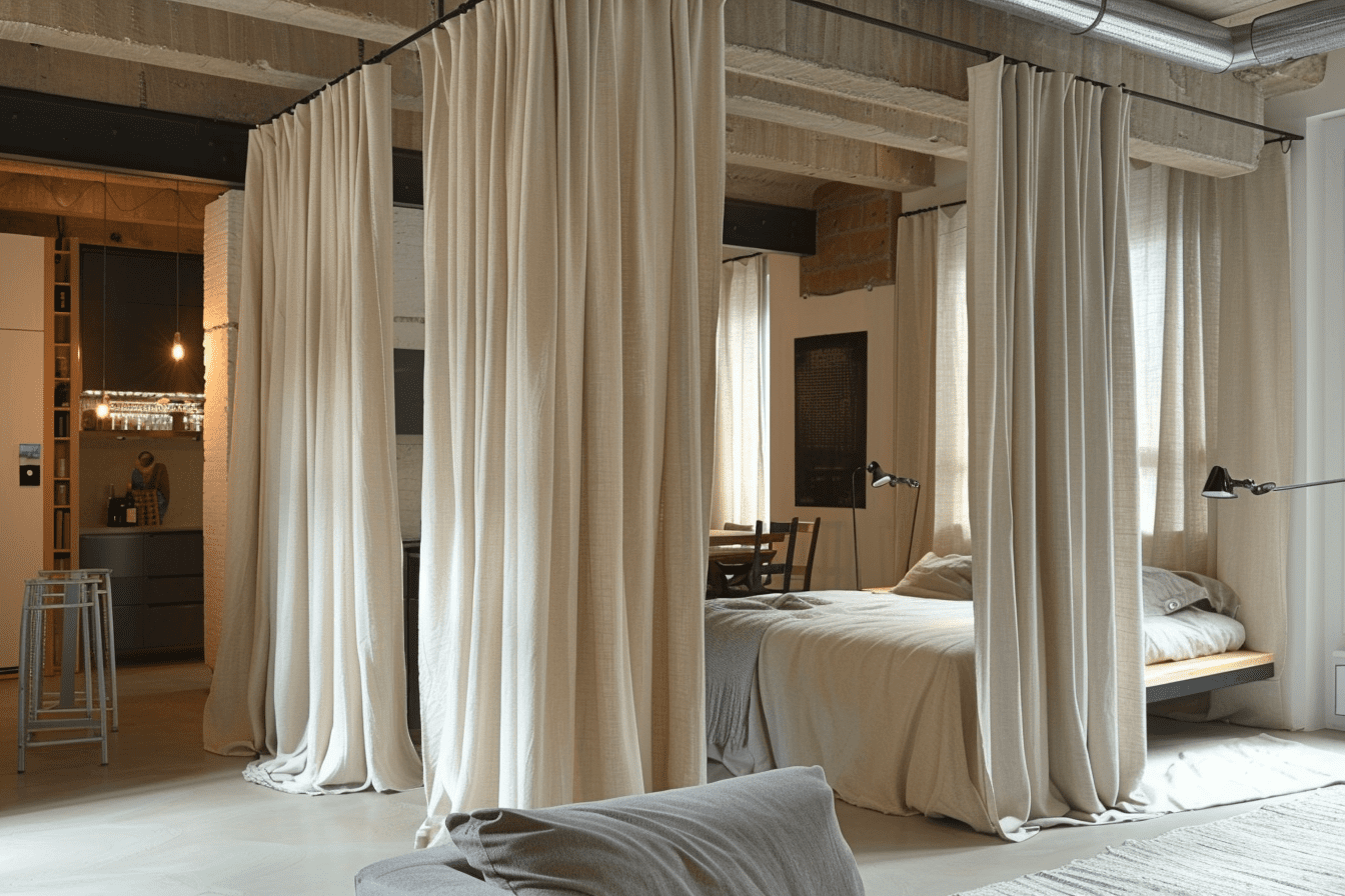 Curtain Room Divider Ideas - TheHues