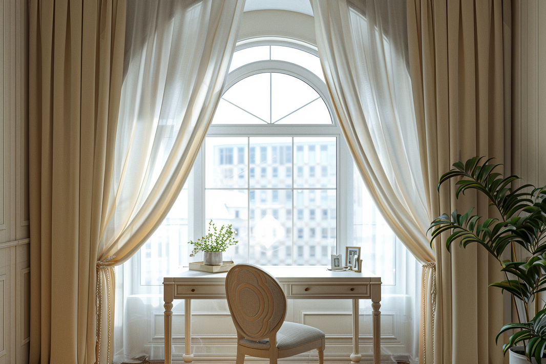 How To Hang Curtains on Arched Windows - TheHues