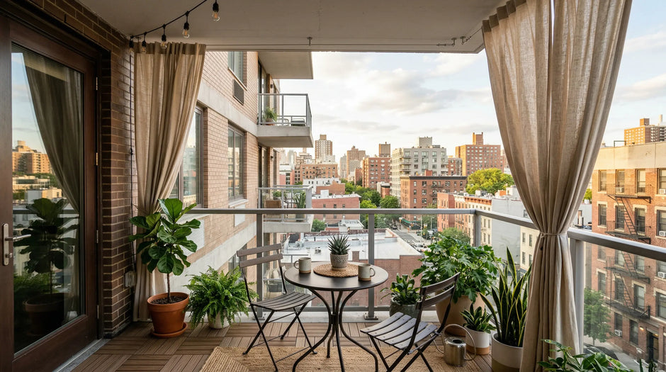 Apartment balcony curtains: no-drill outdoor curtain solutions for renters