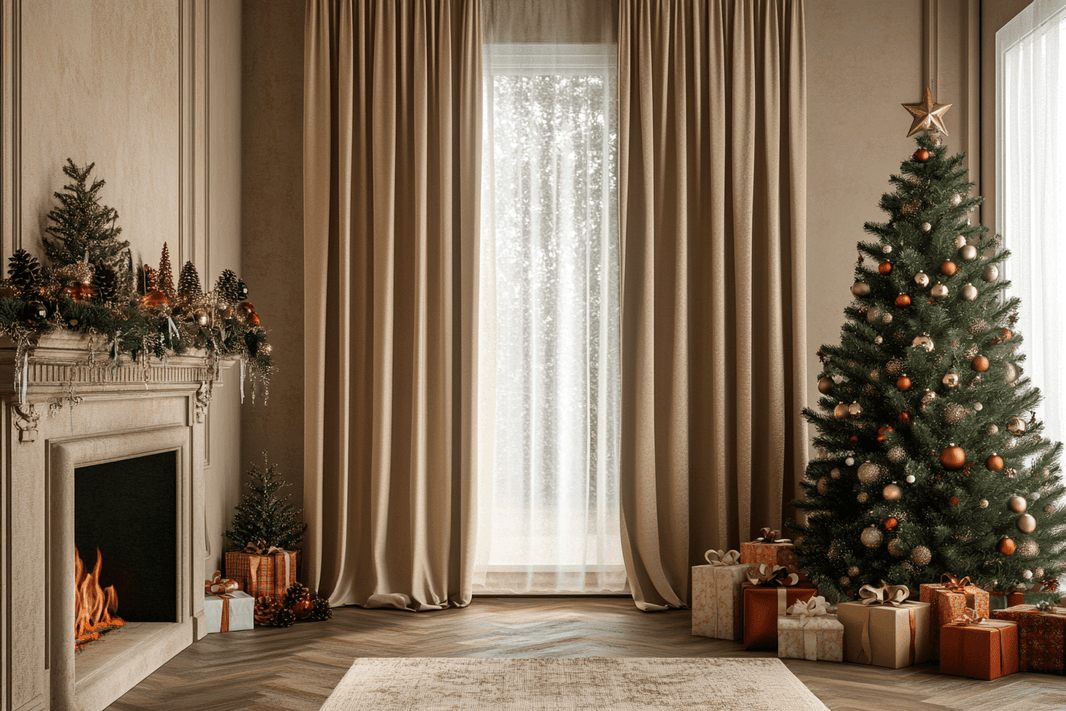 Christmas Curtain Ideas for a Festive Home - TheHues
