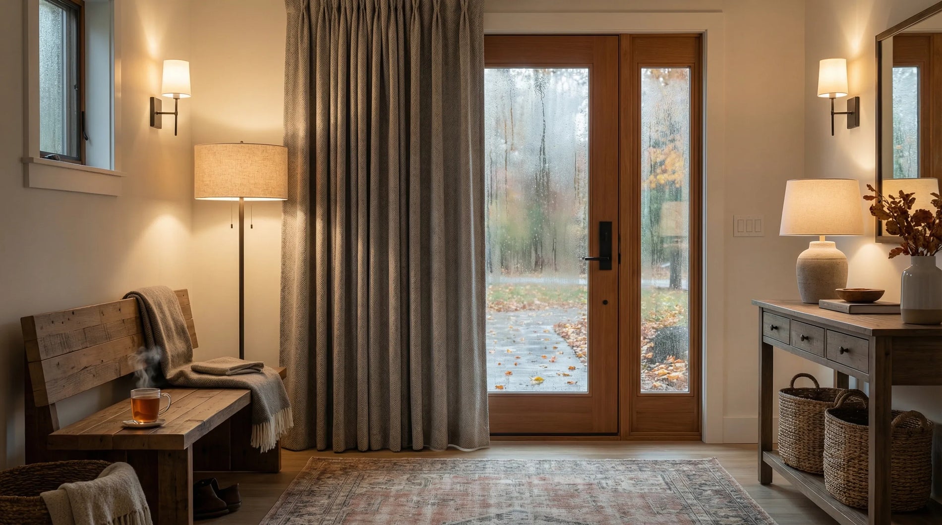 Draft busters: Why you should hang thermal curtains on your front door & hallways