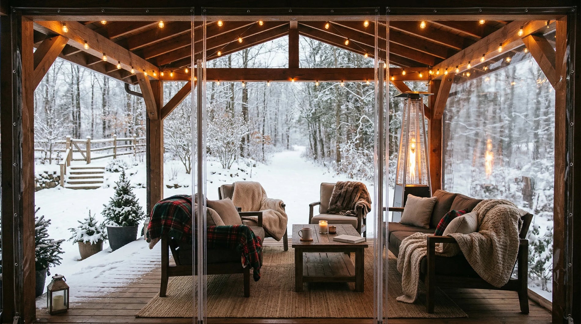 Clear vinyl patio curtains for winter: what to know before you buy