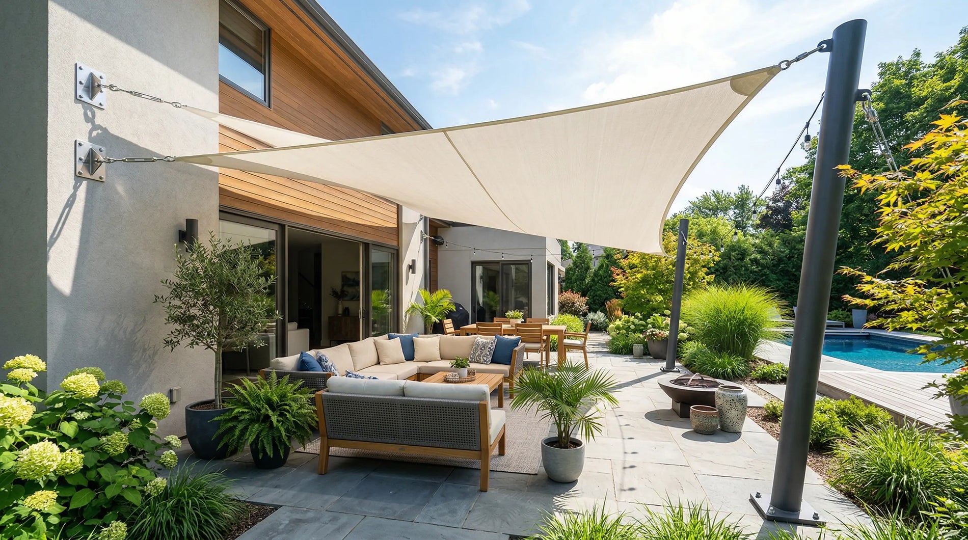 Can you attach a shade sail to a house or fence?