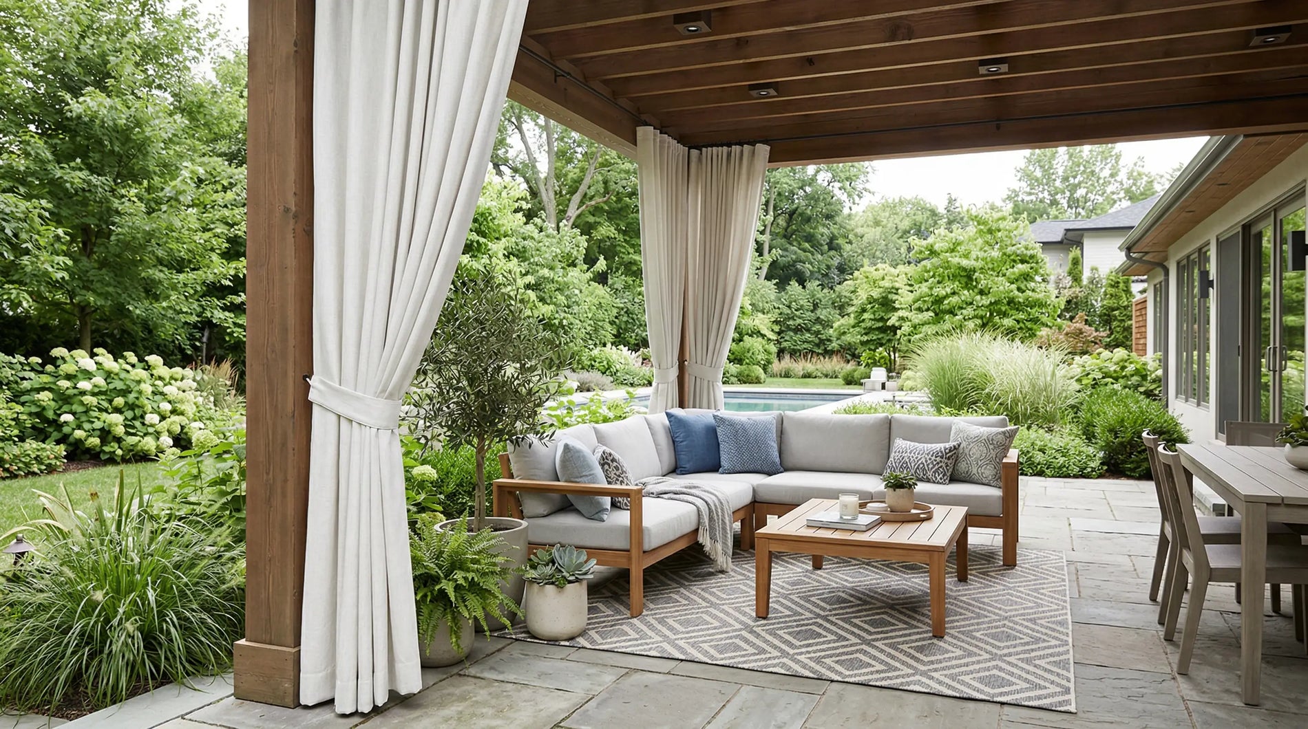 How to keep outdoor curtains from blowing in the wind