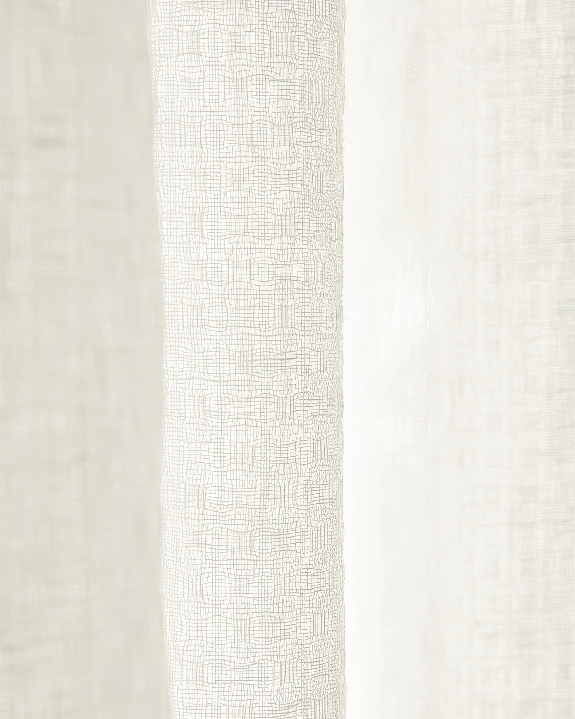 Unwind Linen Blend Grid Like Woven Sheer Custom Curtain - TheHues