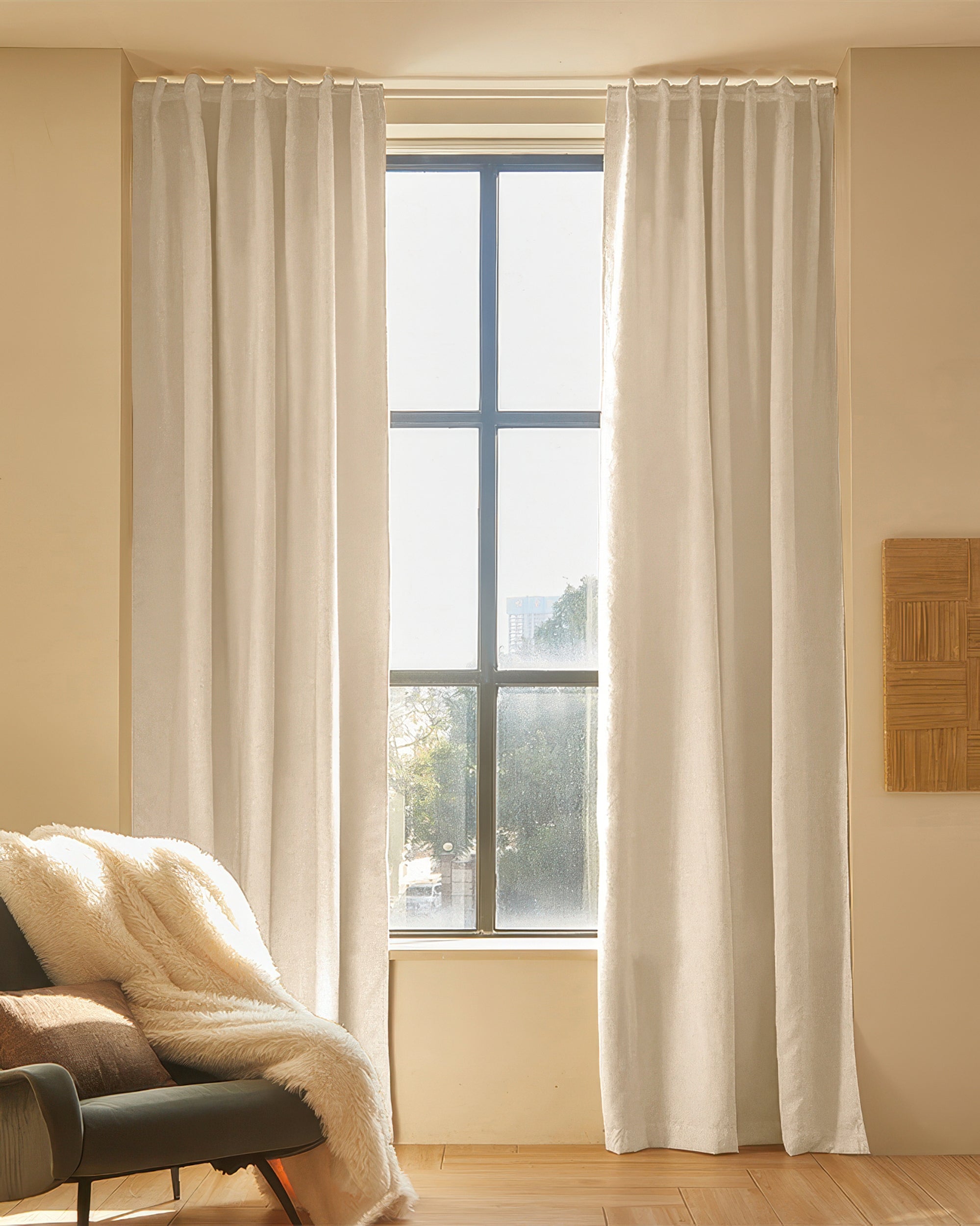Latvian 4 Layers Linen Blend Heavyweight Soundproof Thermal 100% Blackout Anti-Dust Custom Curtain
