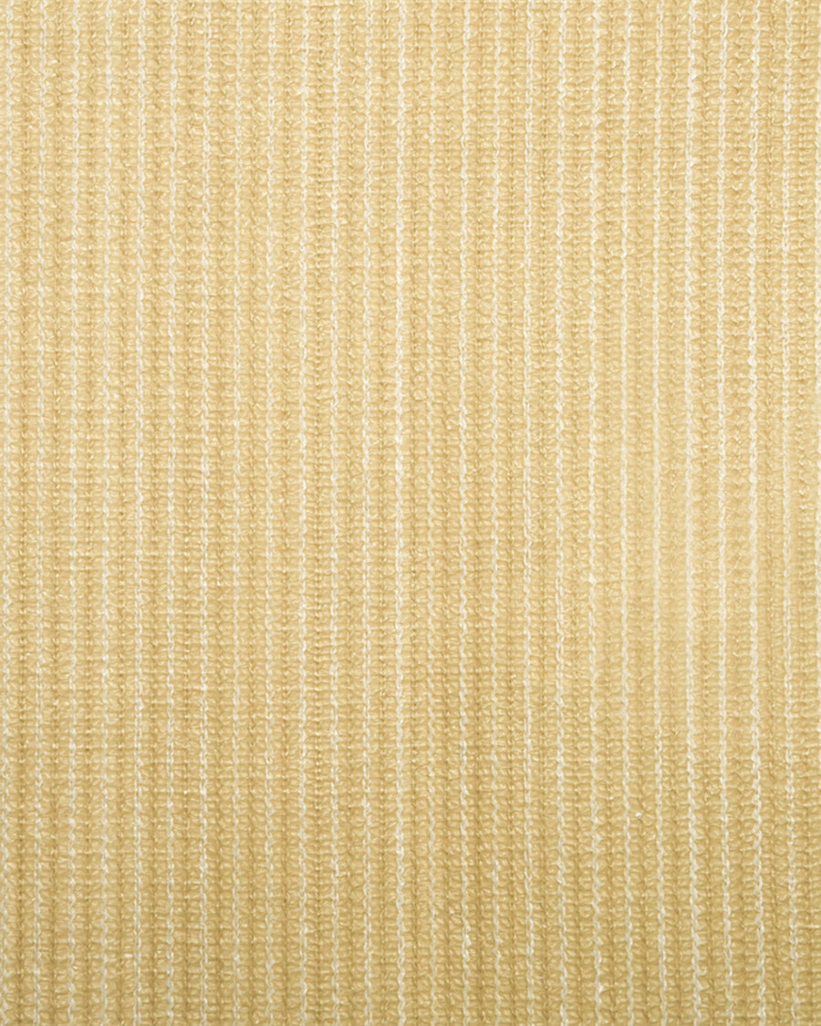 Close-up of light tan HDPE breathable fabric for custom rectangle sun shade, showing ribbed, woven texture.