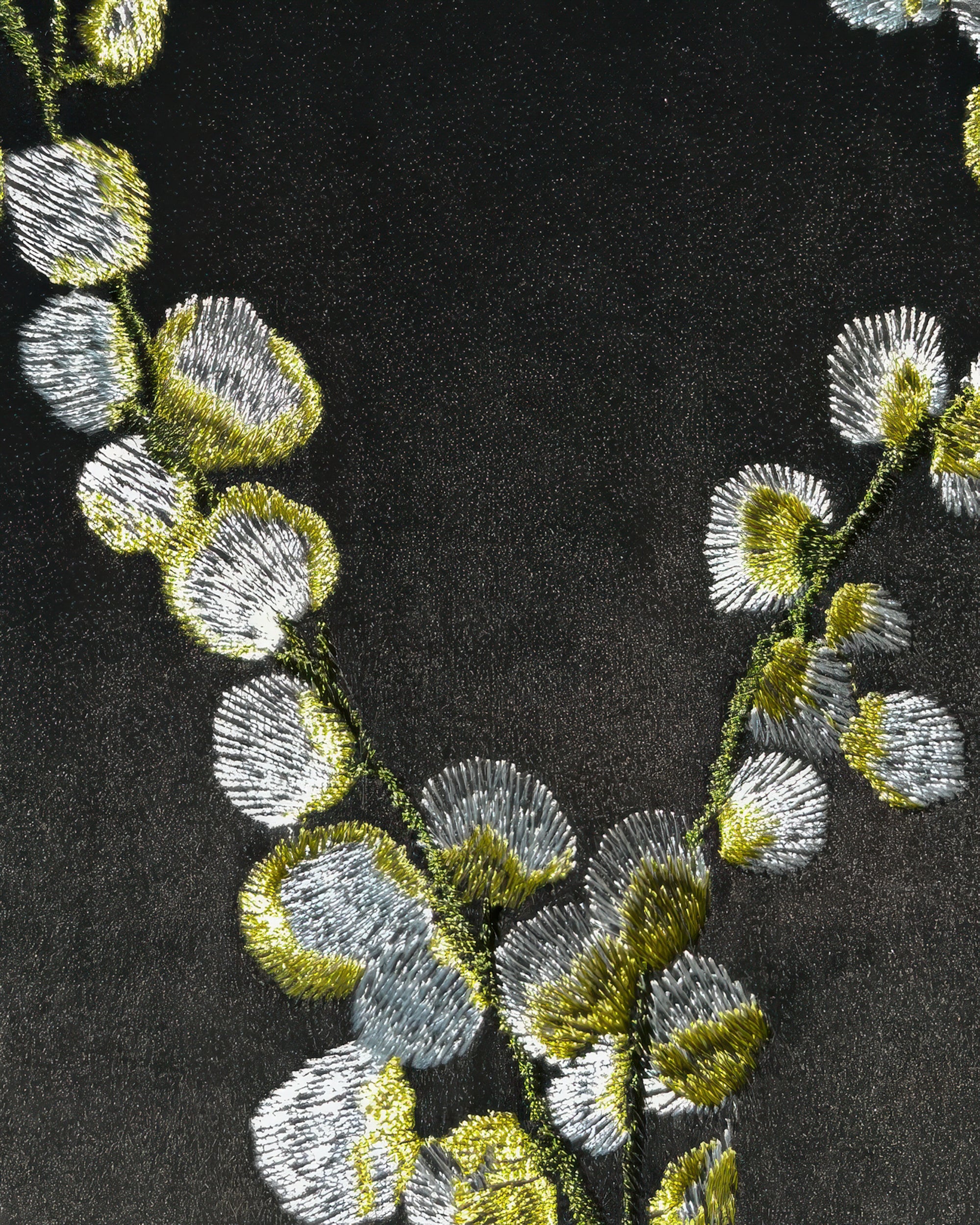 Flora Velvet Emboidered Floral Pattern Custom Curtain - TheHues