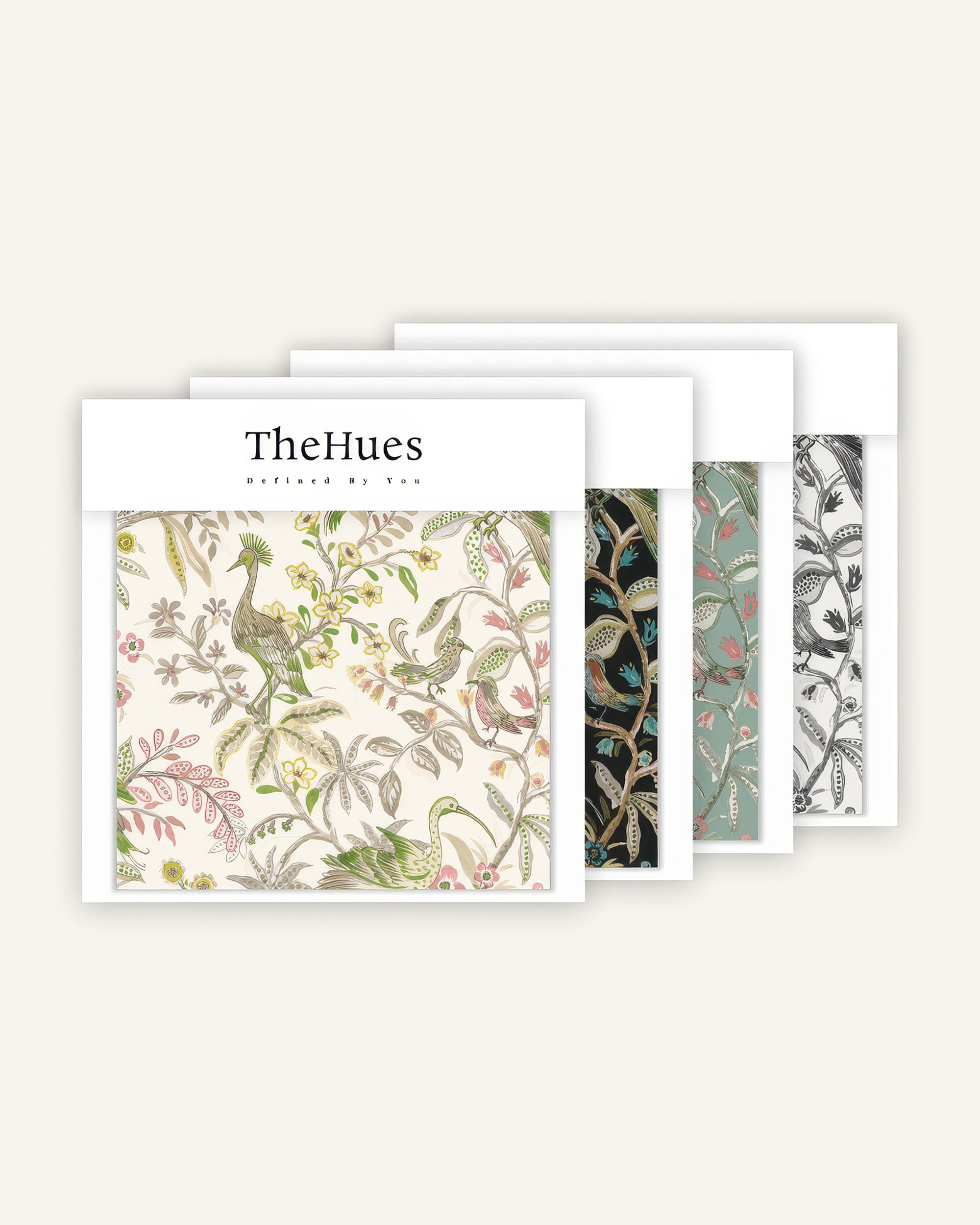 Peacock Linen Blend Heavyweight Floral Patterned Fabric Swatches