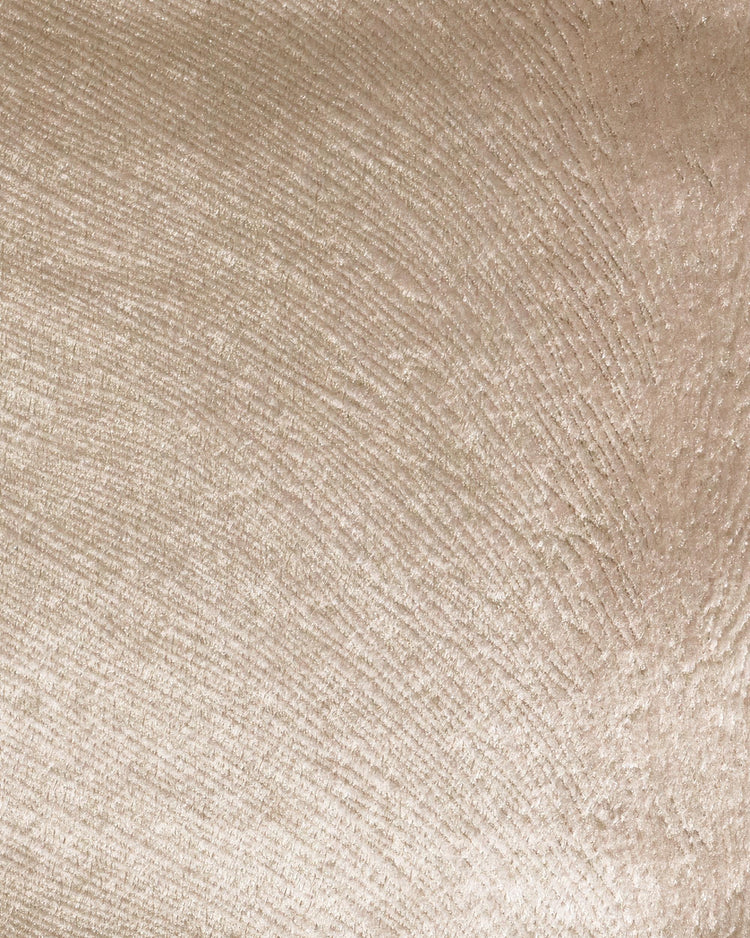 Close-up of light beige Palma foil printed velvet custom curtain fabric, showing its subtle textured pattern.