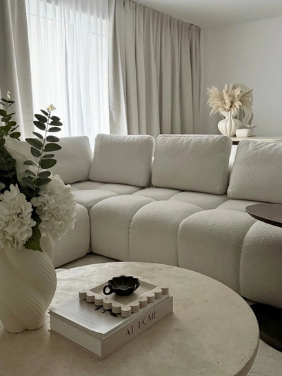 Zoe 4 Layers Linen Look Heavyweight Soundproof Thermal 100% Blackout Custom Curtain — bright living room