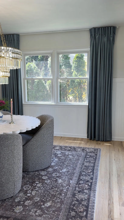 Classic Velvet Custom Curtain — dining room window