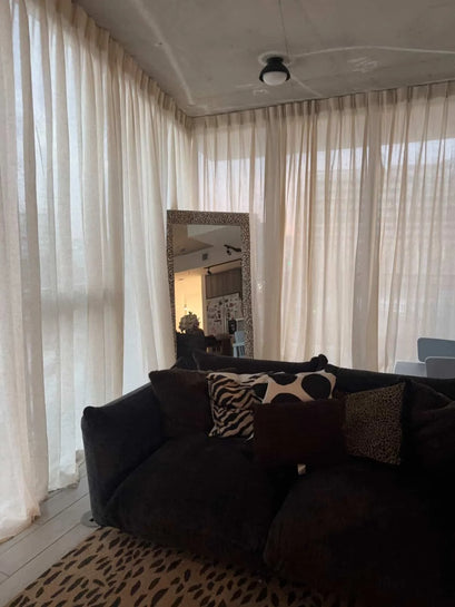 Noah Linen Look Lightweight Waterproof Custom Outdoor Curtain — living room curtains