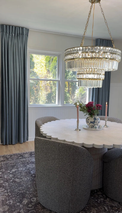 Classic Velvet Custom Curtain — dining room window