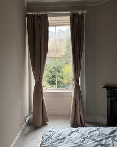 Kensington 4 Layers OEKO Heavyweight Soundproof Thermal 100% Blackout Anti-Dust Linen Look Custom Curtain — bedroom window curtains