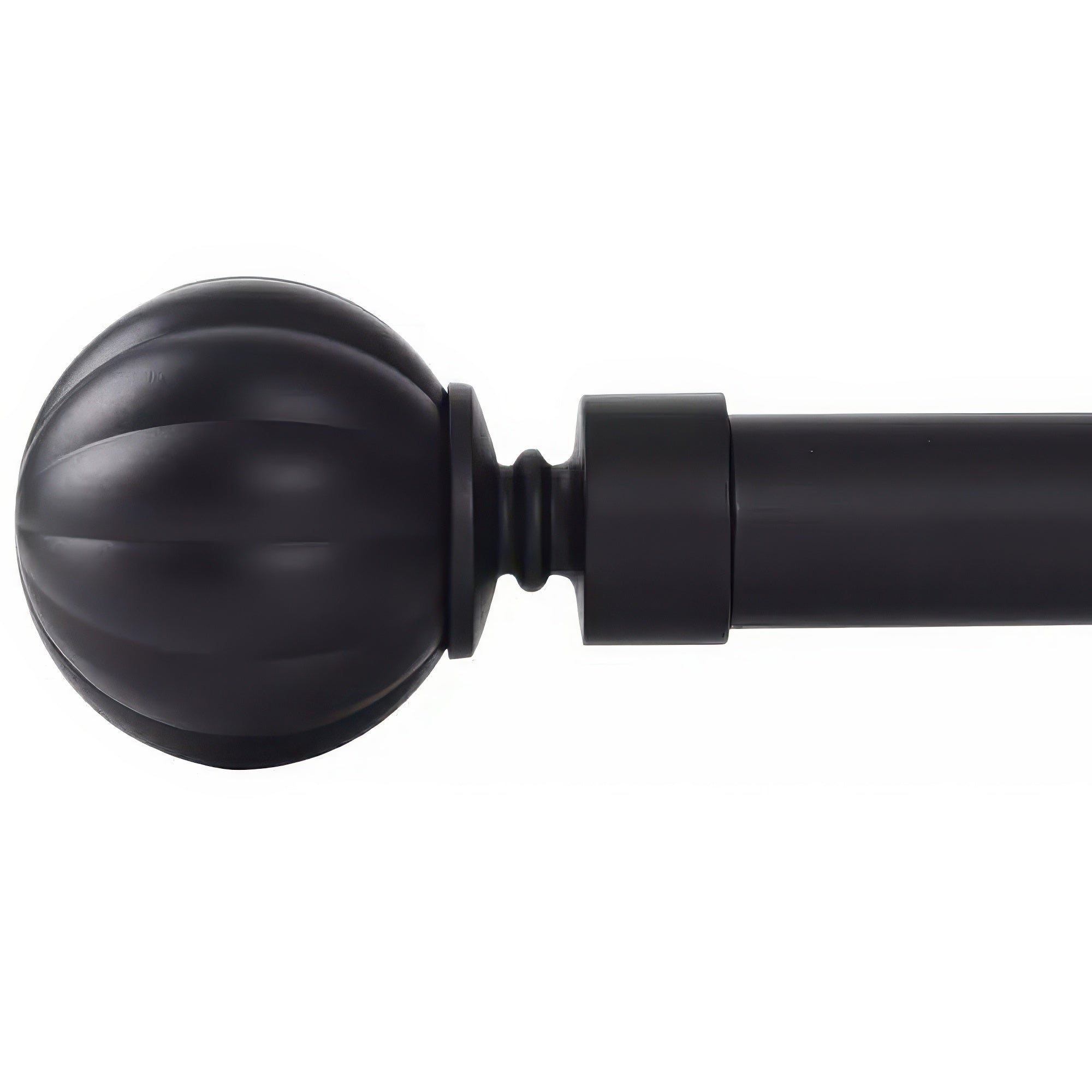 Reeded Ball Adjustable Finials Curtain Rod - TheHues
