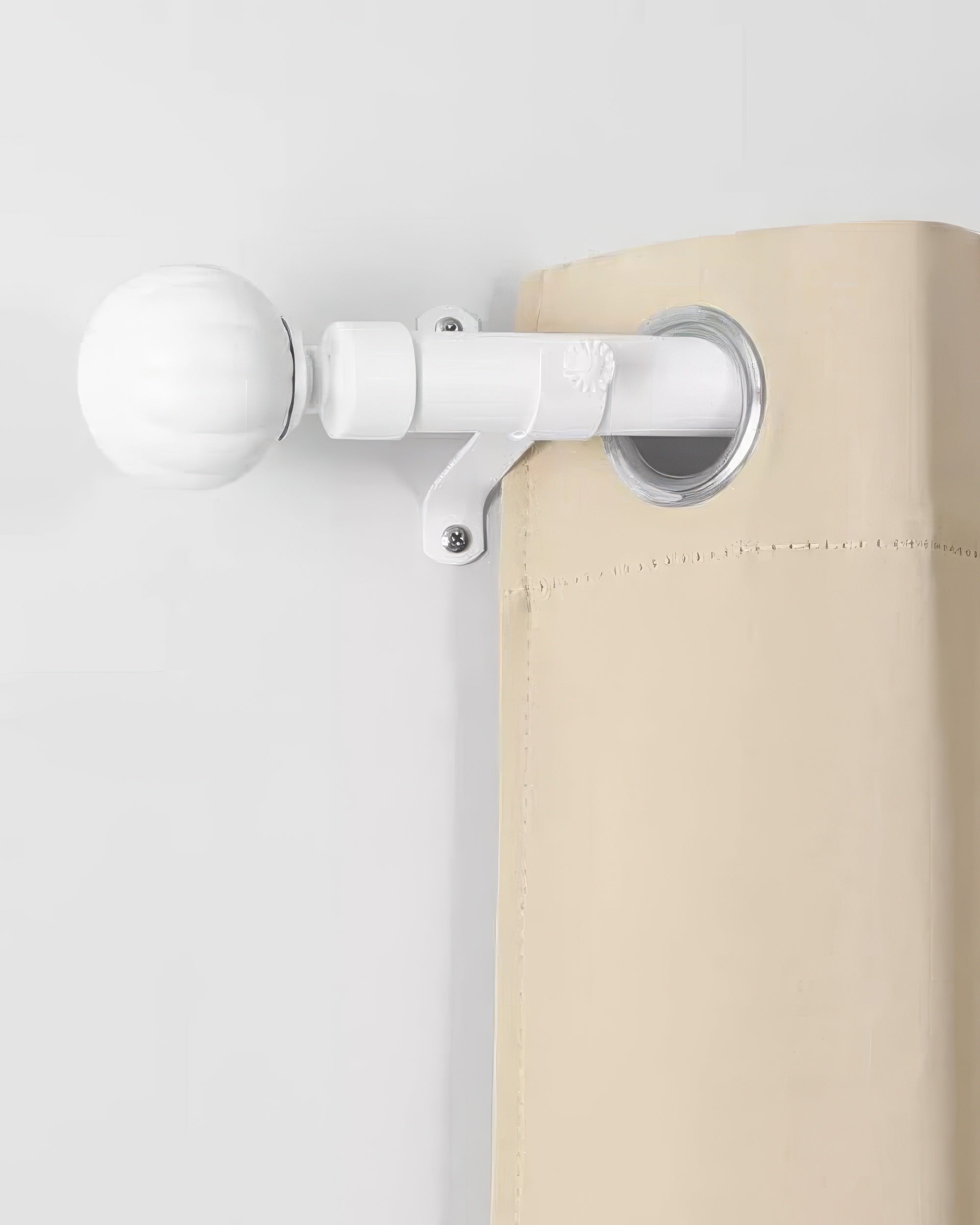 Reeded Ball Adjustable Finials Curtain Rod - TheHues