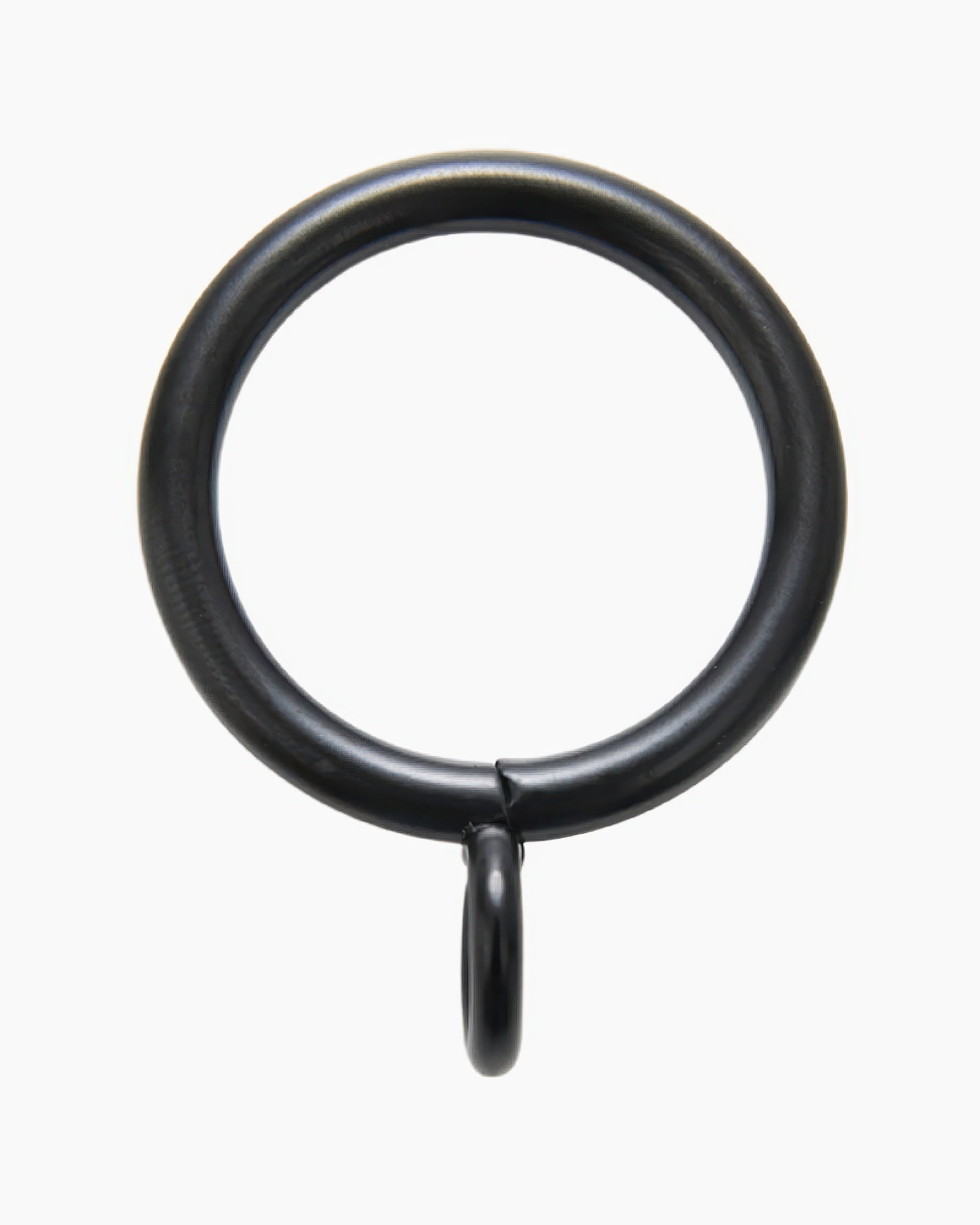 Premium dark metal curtain rod hanging ring with eyelet, perfect for custom drapery & elegant window treatments