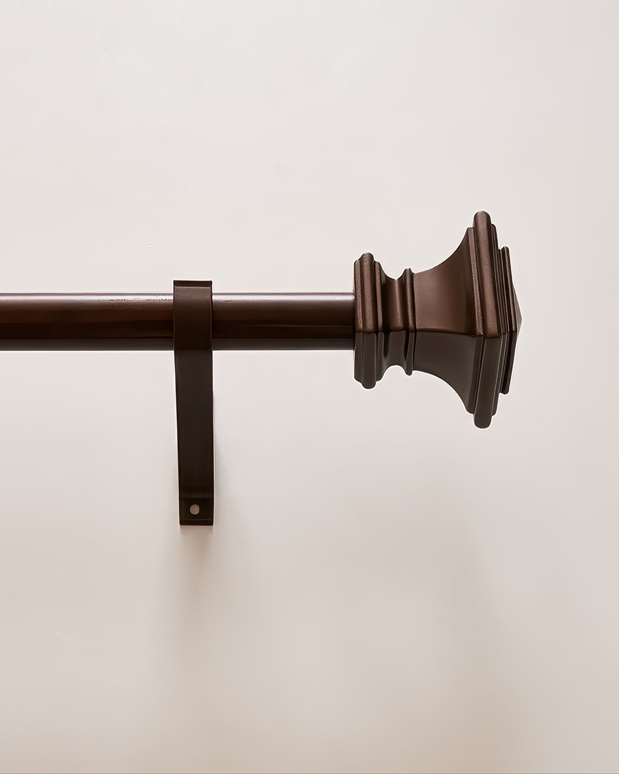 Brown Roman Square Custom Finials Curtain Rods - TheHues
