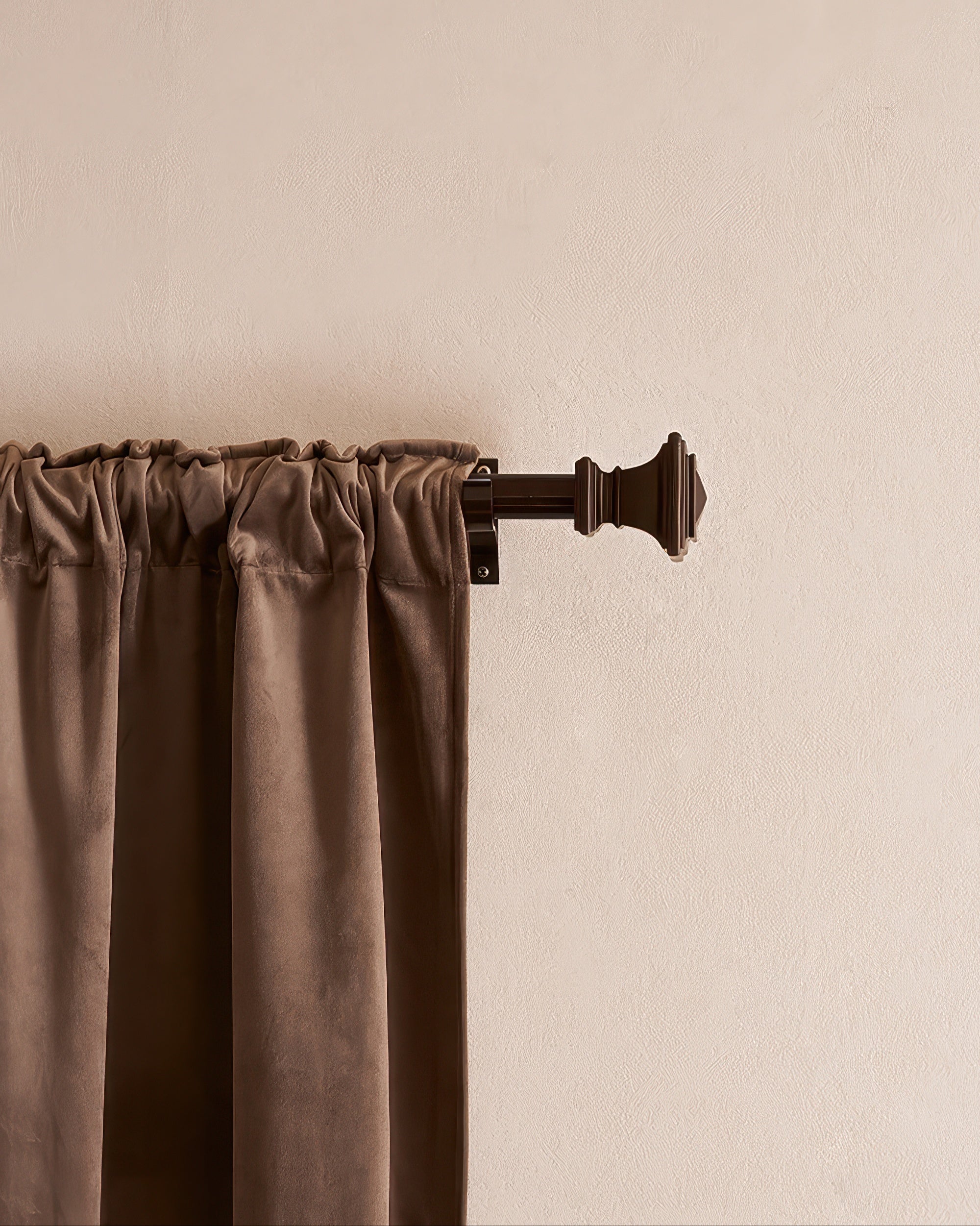 Brown Roman Square Custom Finials Curtain Rods - TheHues
