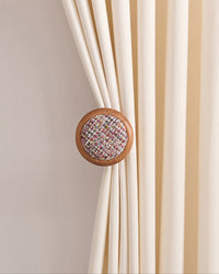 Chanel Style Wood Botton Yarn Wooden Curtain Wall Hook
