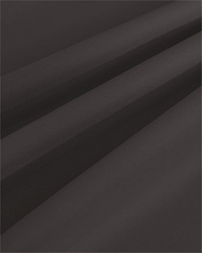 Close-up of dark charcoal FadeShield Pro™ lightweight, textured, fade-resistant, waterproof outdoor fabric swatch with soft folds.