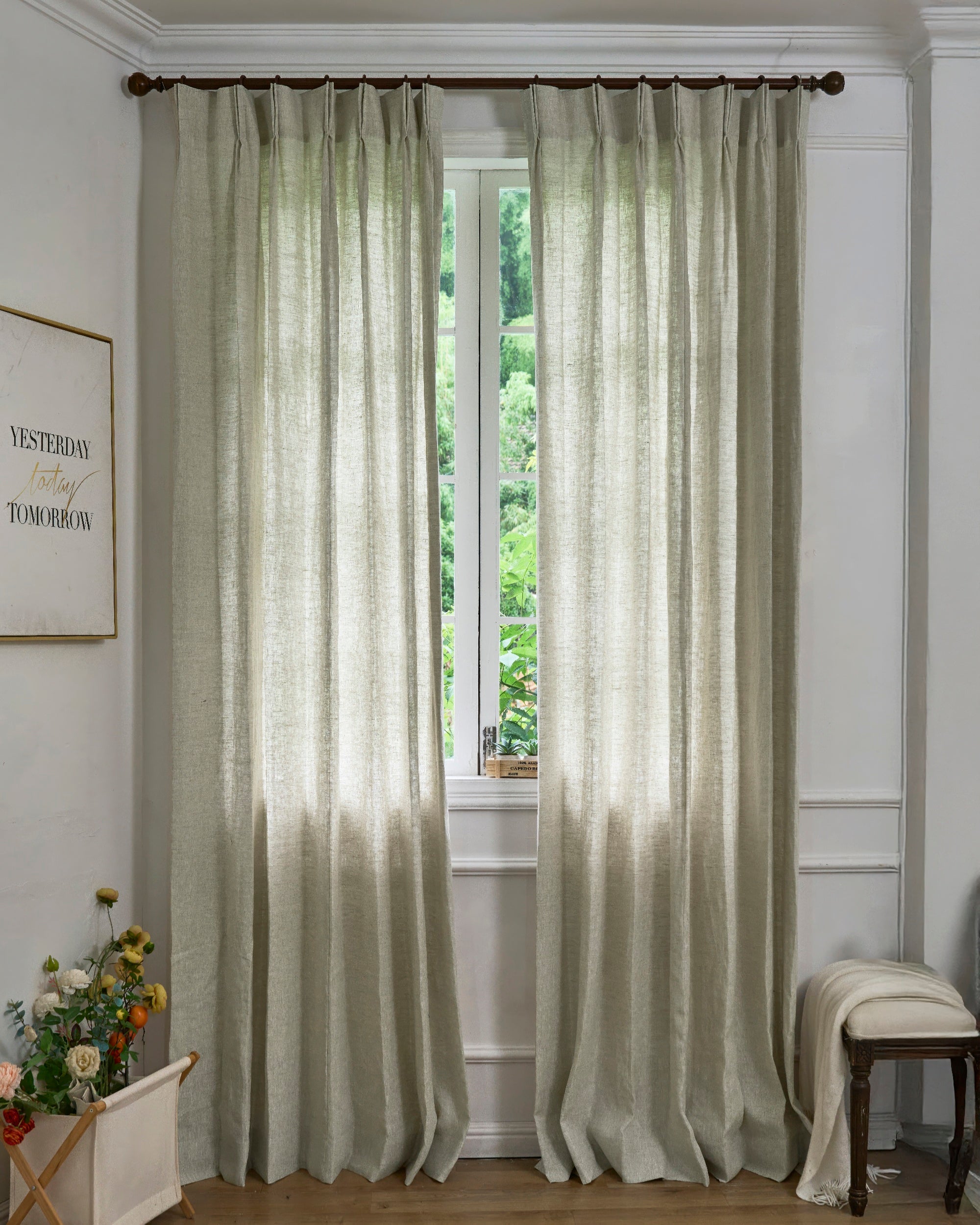 Brittany 100% Linen Custom Curtain - TheHues