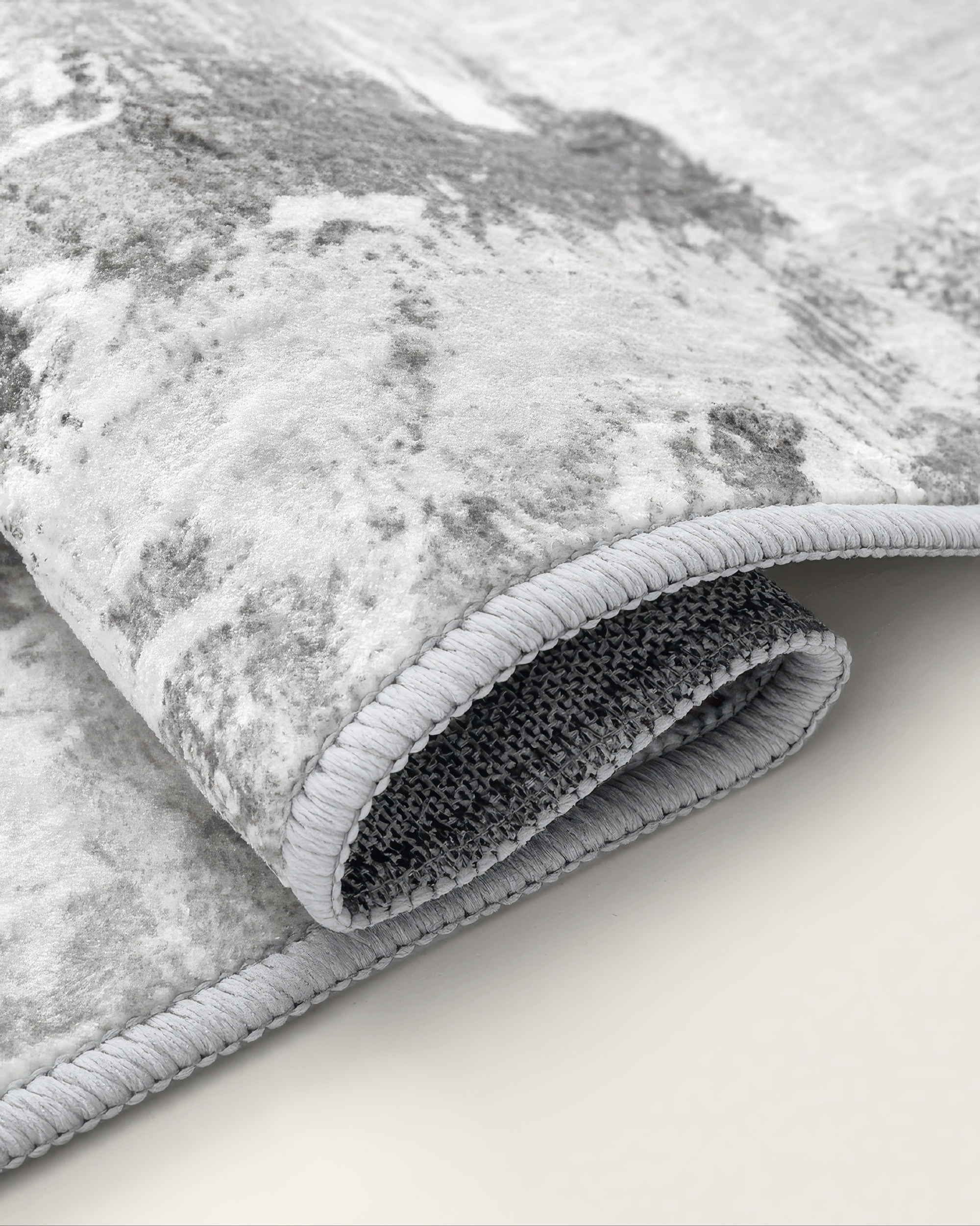 Geometric Vintage Tara Dark Gray Washable Area Rug - TheHues