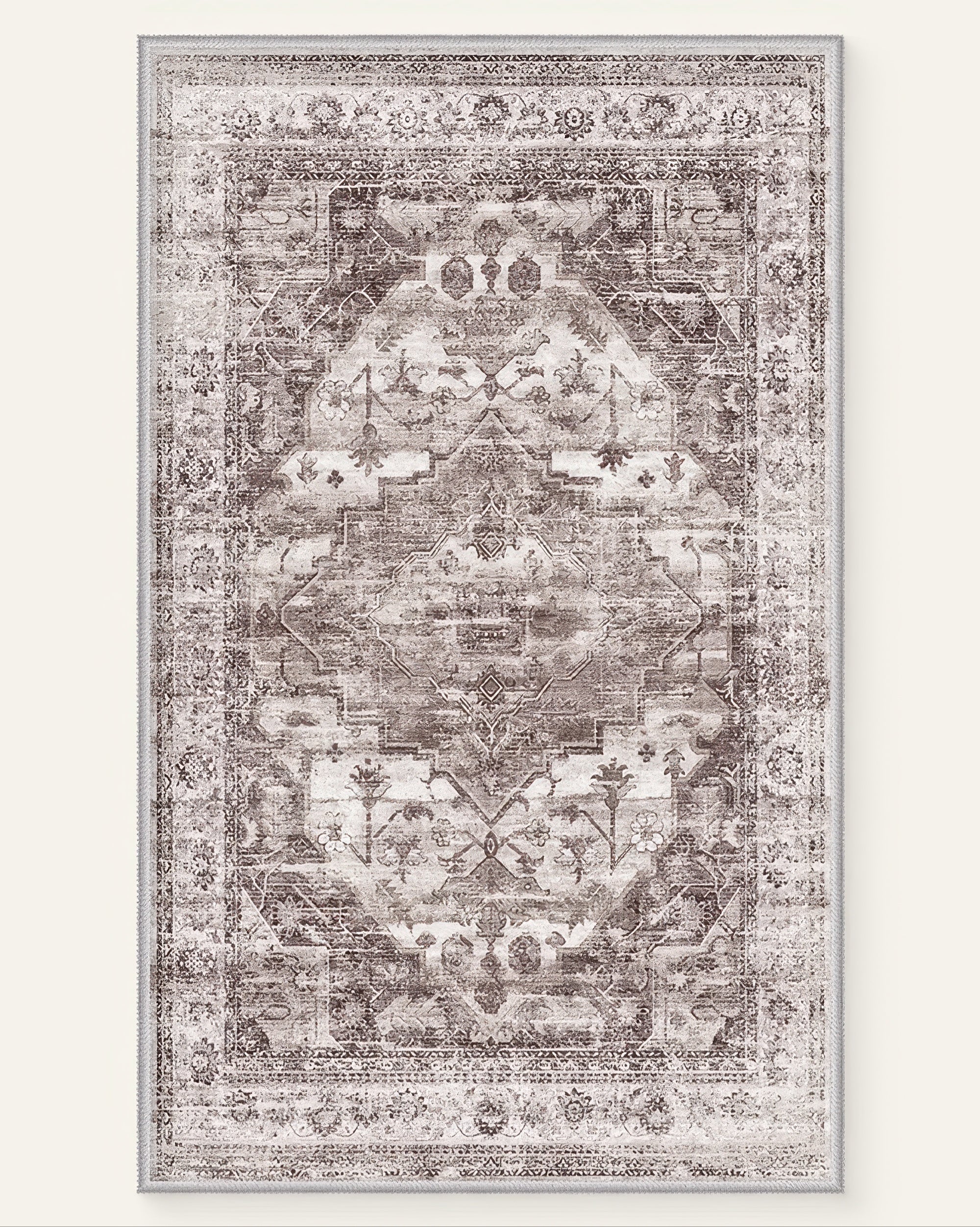 Diana's Garden Deep Taupe Washable Area Rug