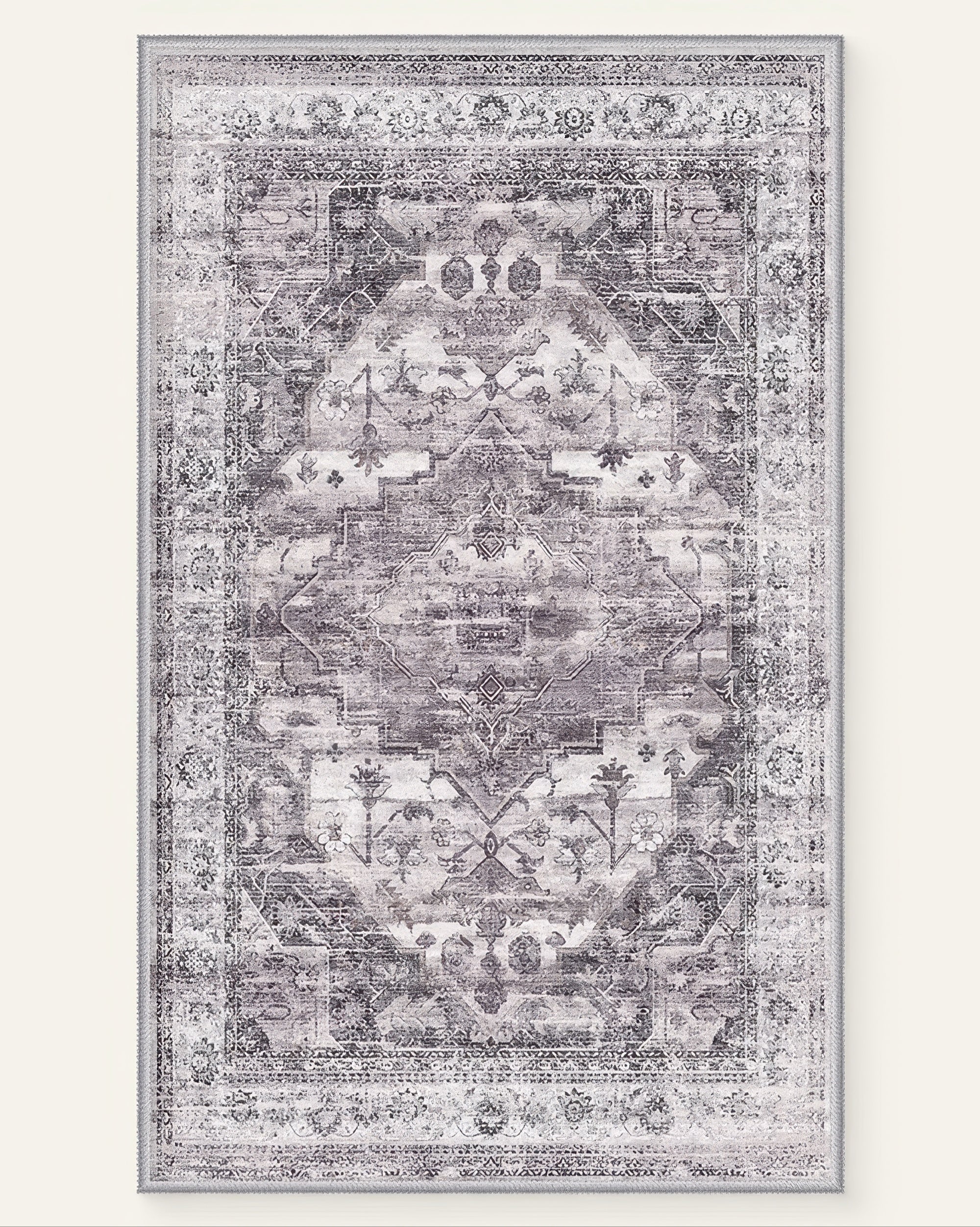 Diana's Garden Gull Gray Washable Area Rug