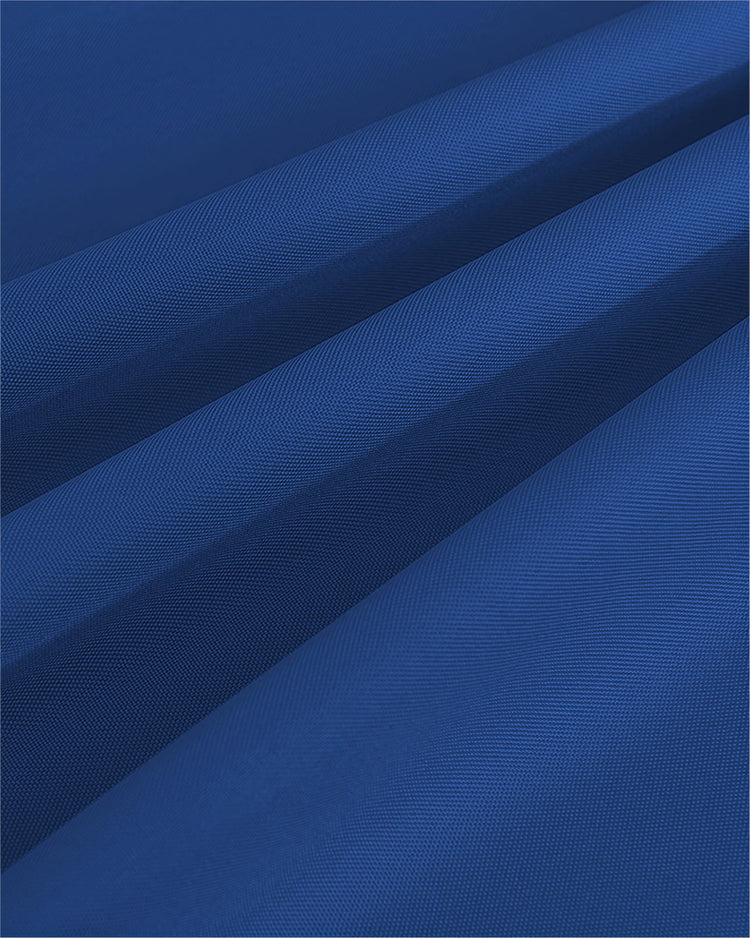 Blue FadeShield Pro fade-resistant waterproof lightweight outdoor fabric, showing durable weave and texture for custom drapery.
