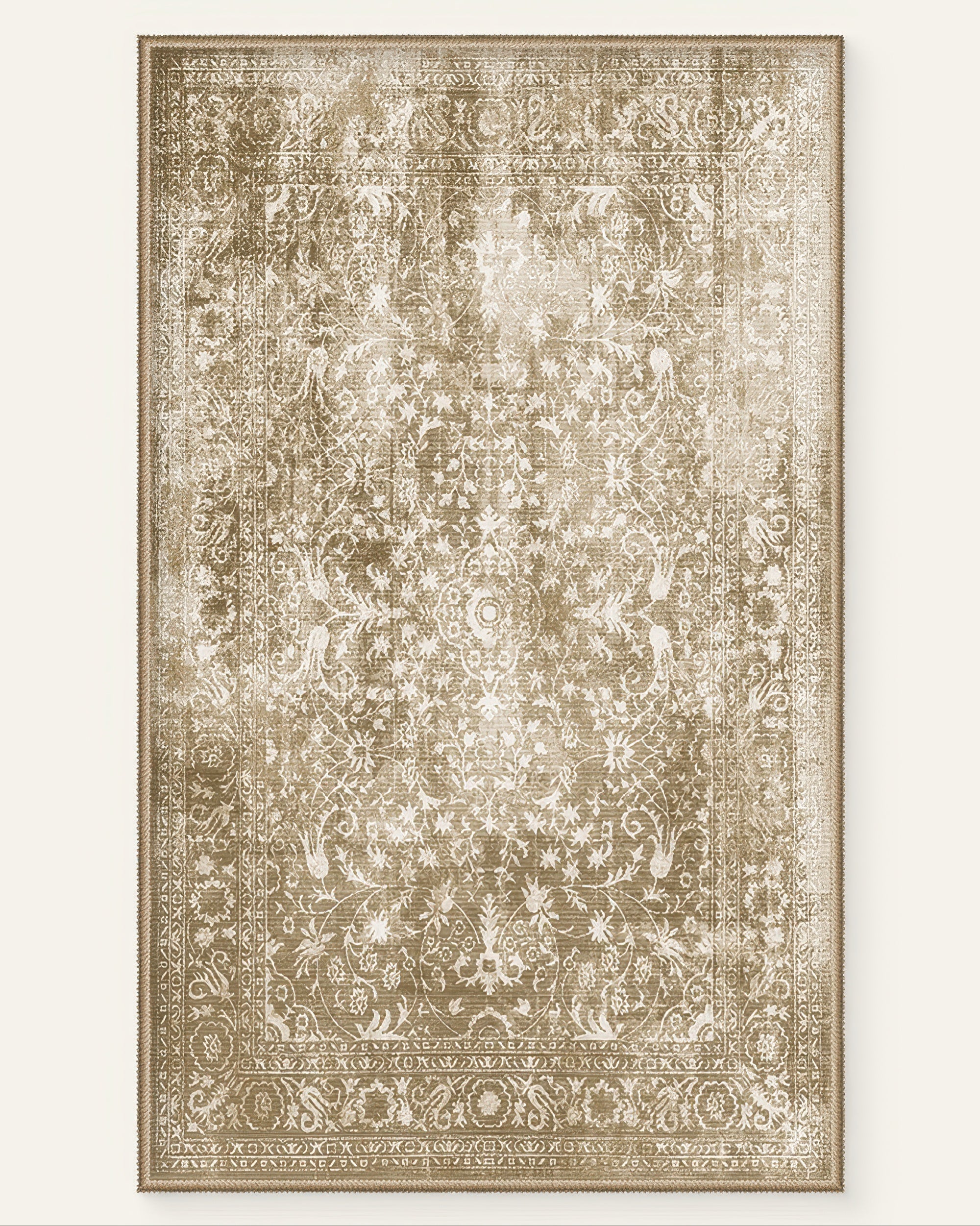 Antique Terracotta Washable Area Rug