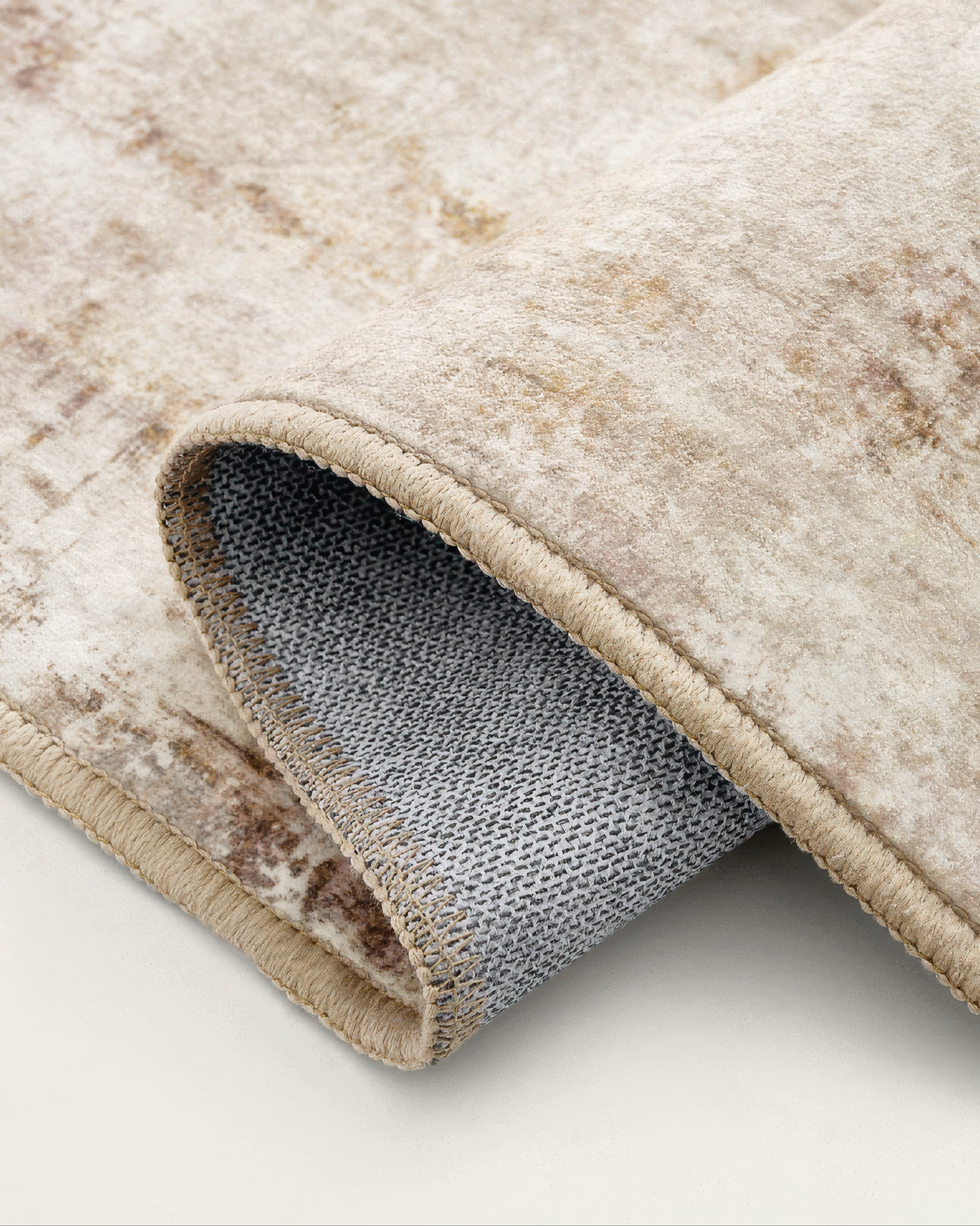 Mystic Clouds Warm Beige Washable Area Rug - TheHues