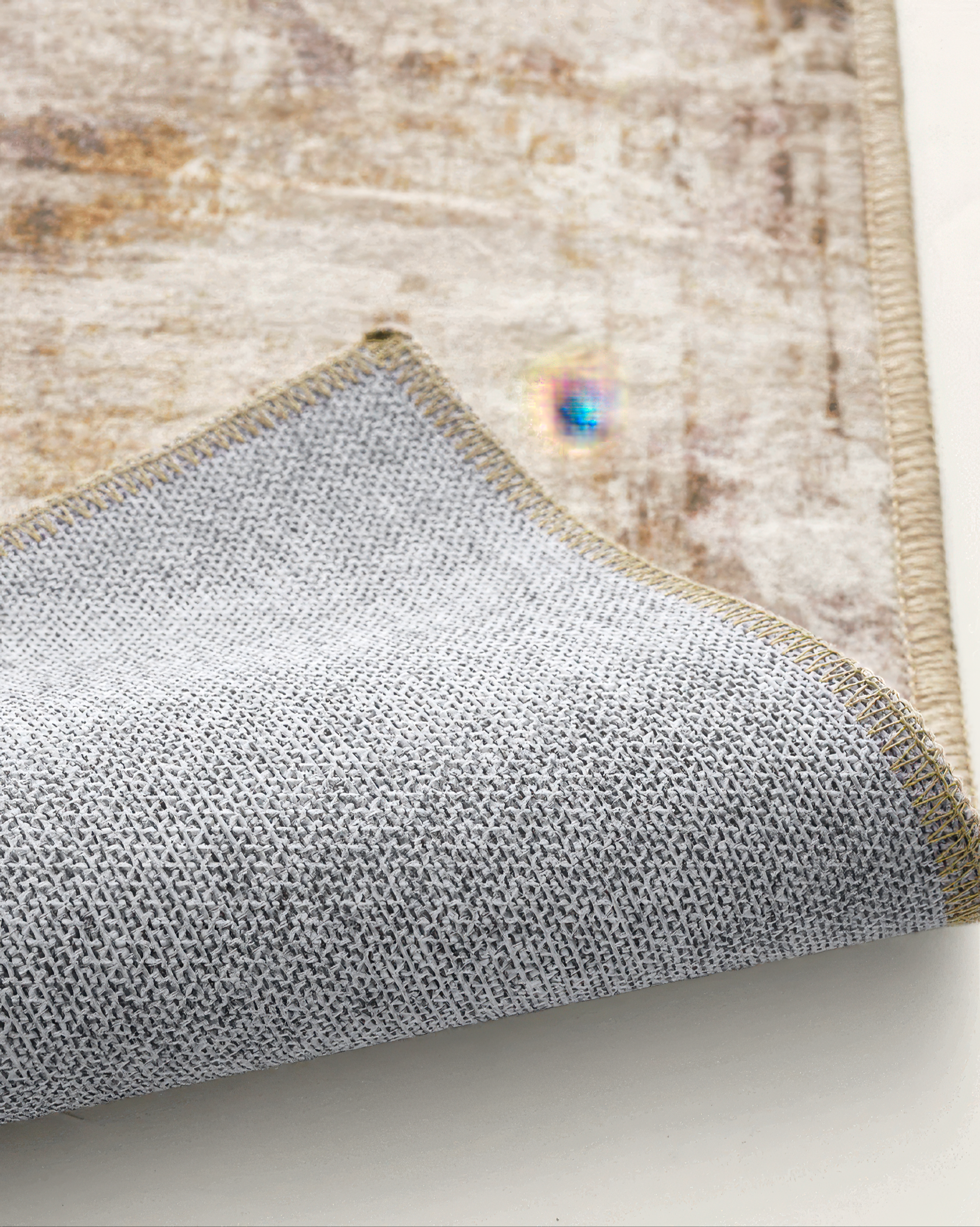 Mystic Clouds Warm Beige Washable Area Rug - TheHues
