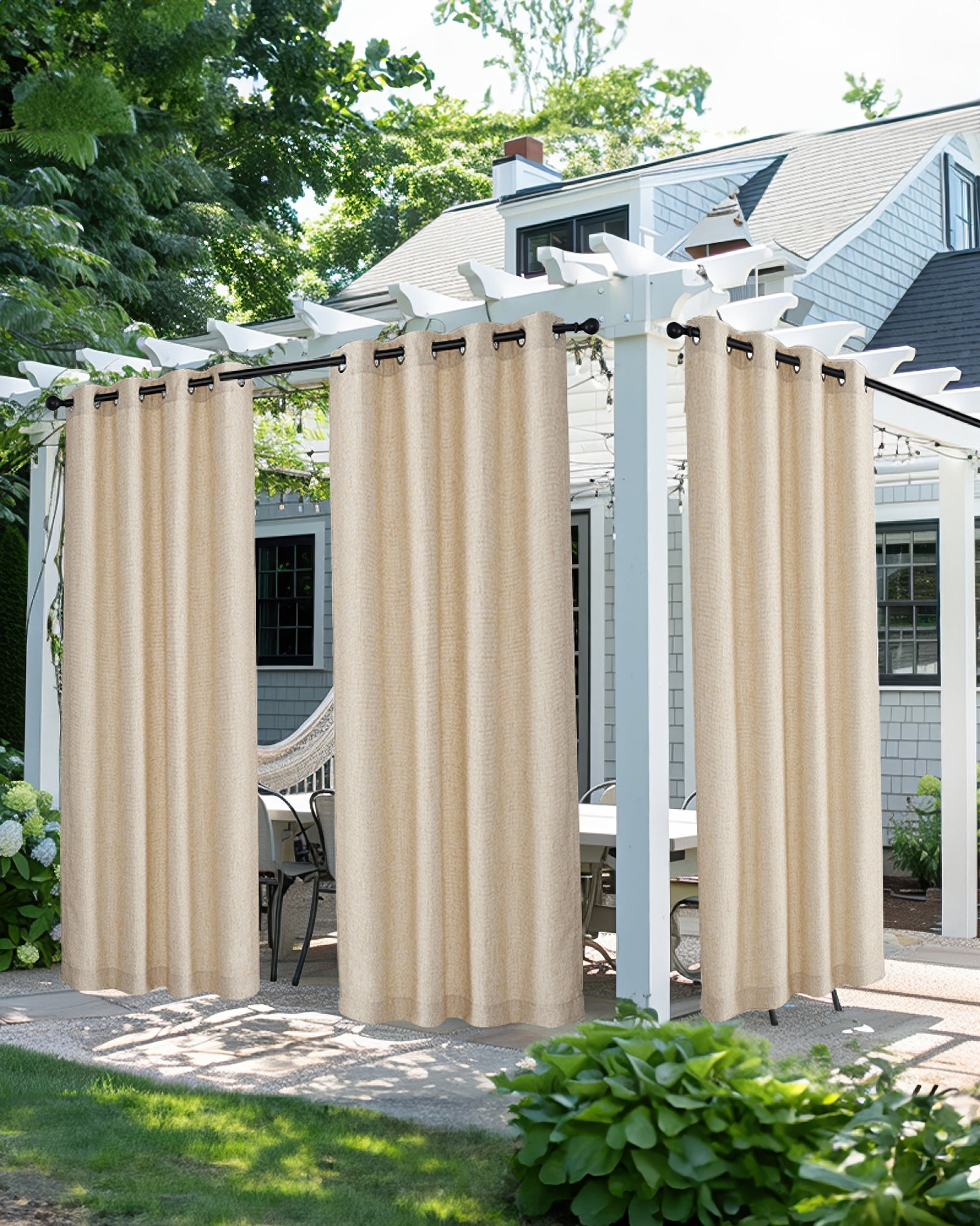 Munich Woven Patterned Textured Waterproof Custom Outdoor Curtain