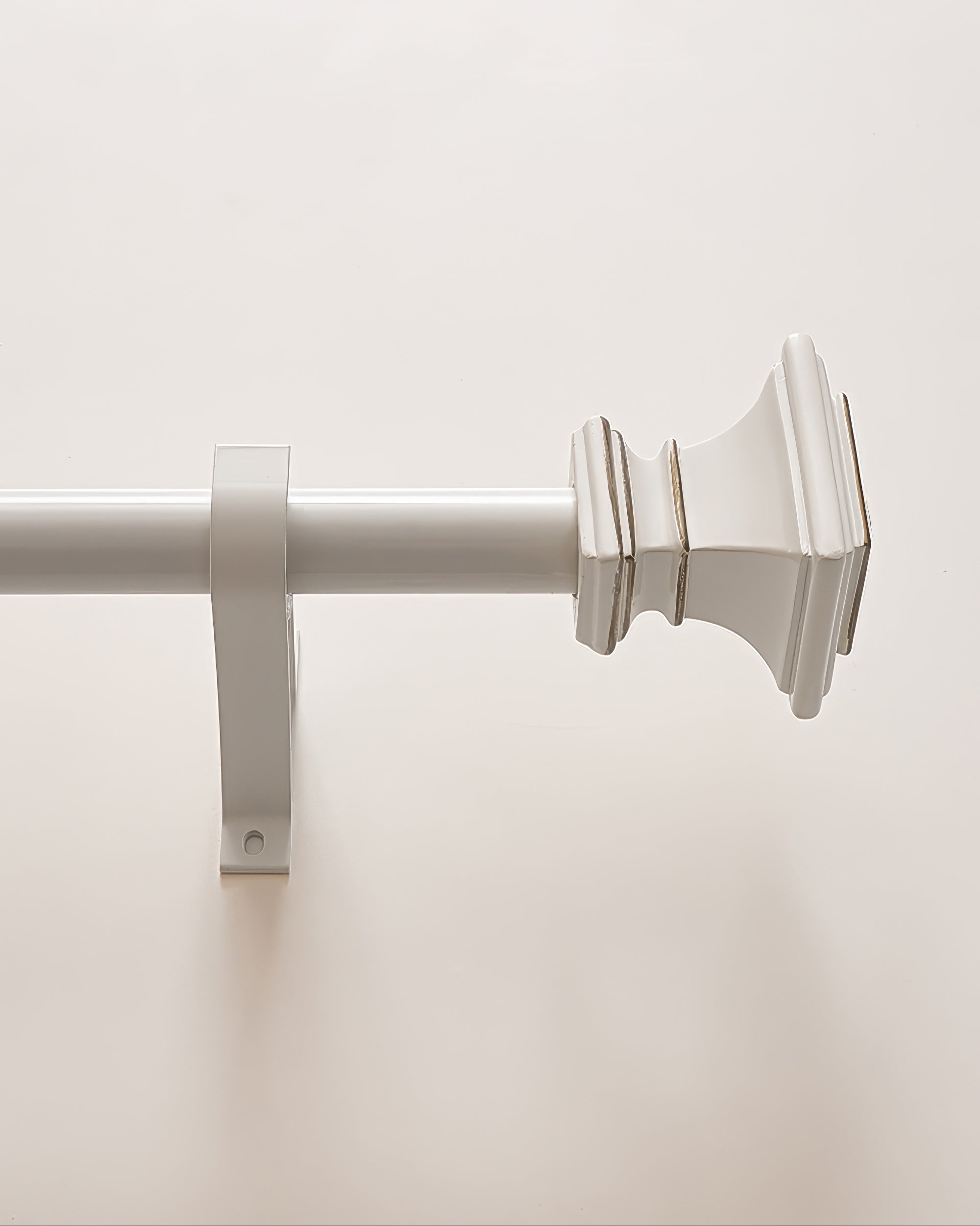 White Roman Square Custom Curtain Rods - TheHues