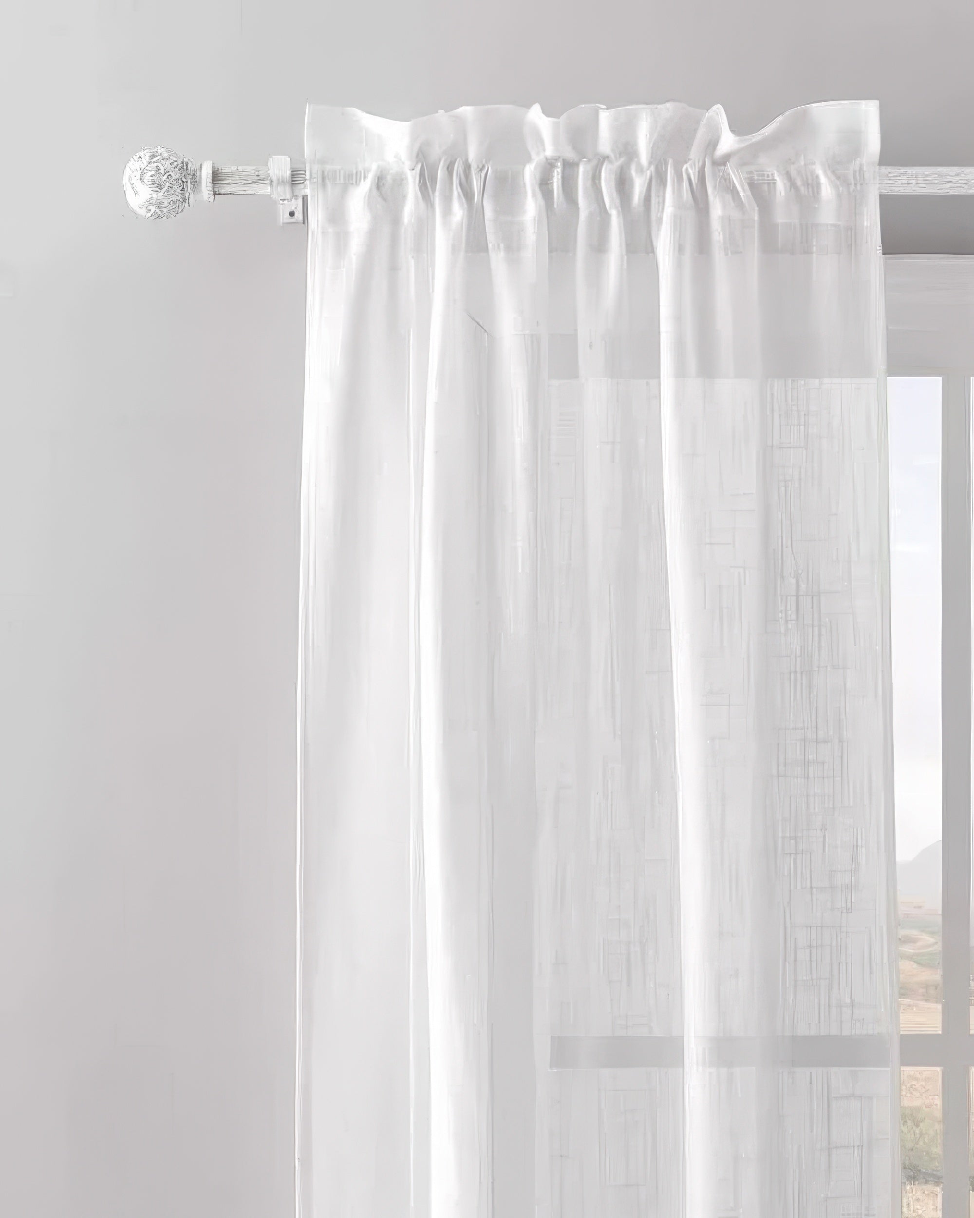 Antique Adjustable White Curtain Rod - TheHues