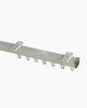 TheHues light grey heavy-duty metal custom curtain track with integrated gliders and mounting brackets for tailored drapery.