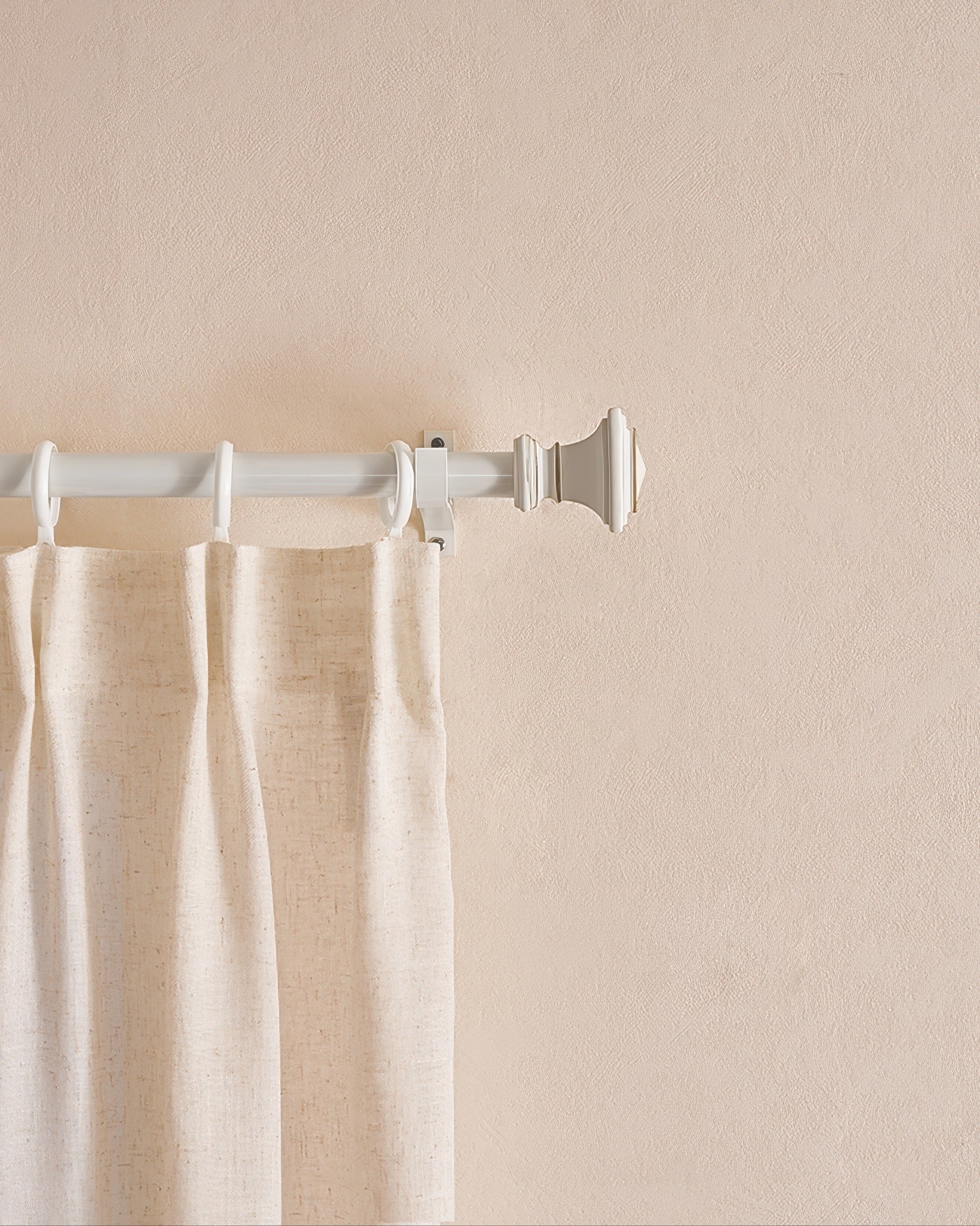 White Roman Square Custom Curtain Rods - TheHues