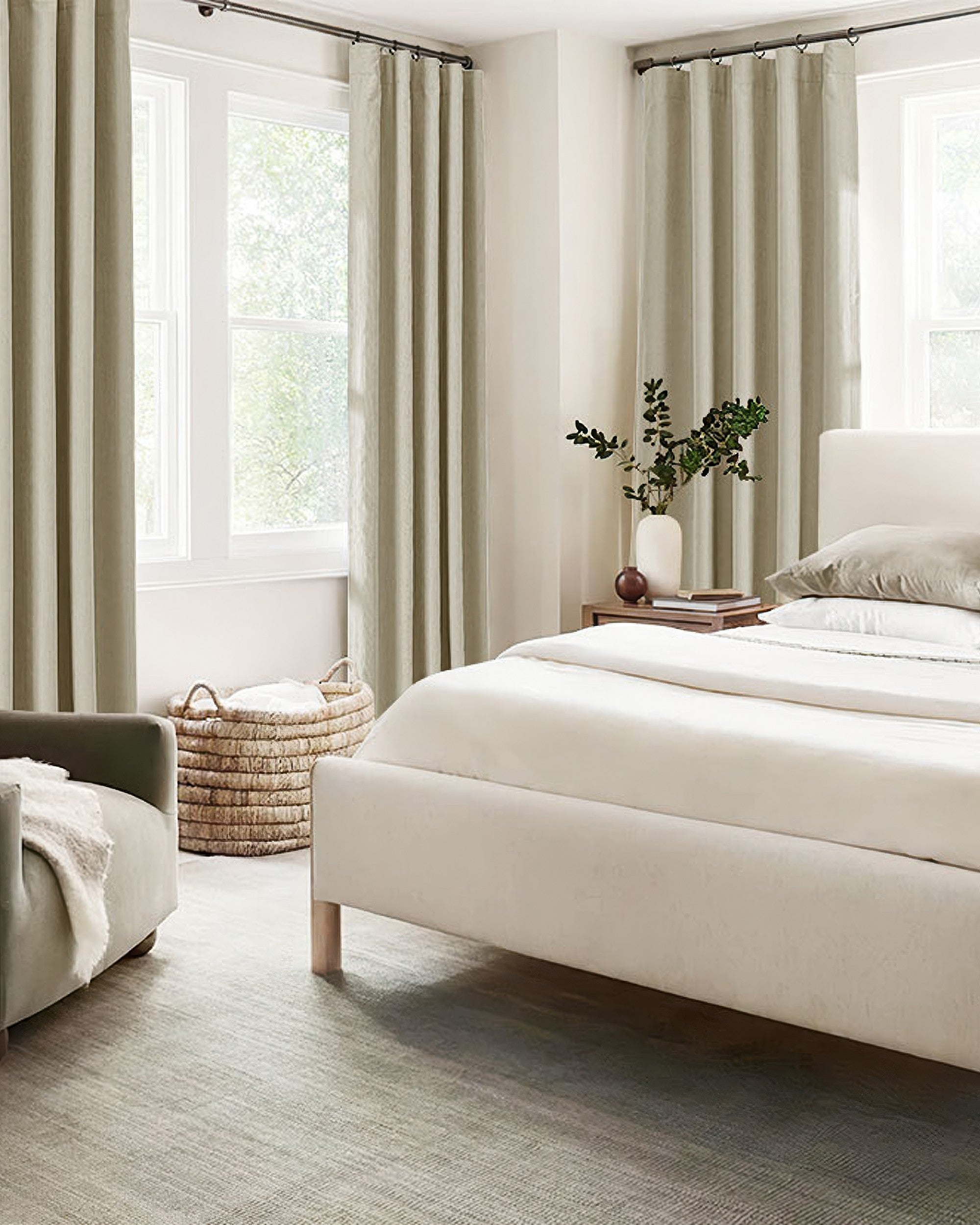 Herringbone 4 Layers Herringbone Chenille Soundproof Thermal 100% Blackout Custom Curtain