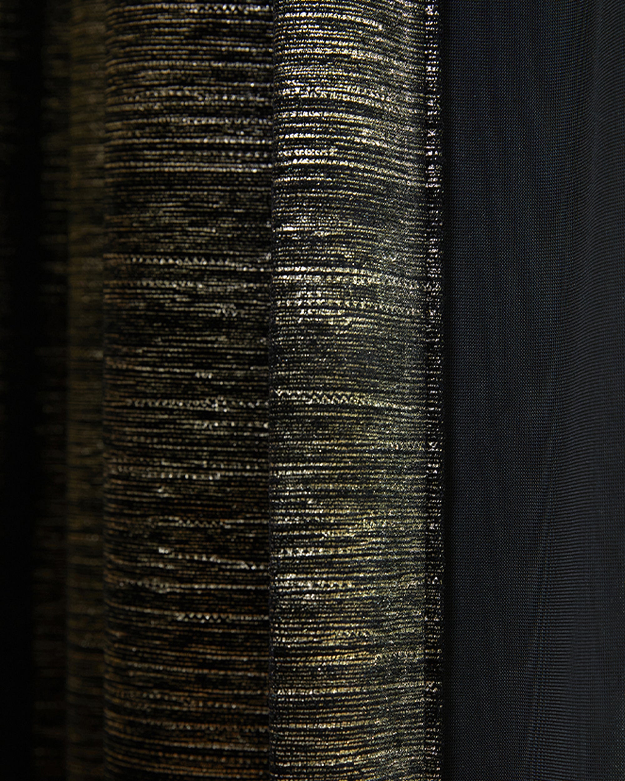 Rome 43 x 118 inch Triple French Pinch Pleat Black Foil Printed Velvet Curtain