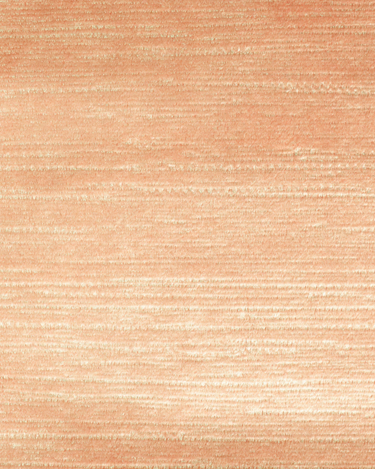 Rome Foil Printed Velvet custom curtain fabric in warm peach, showcasing its delicate horizontal textured finish.