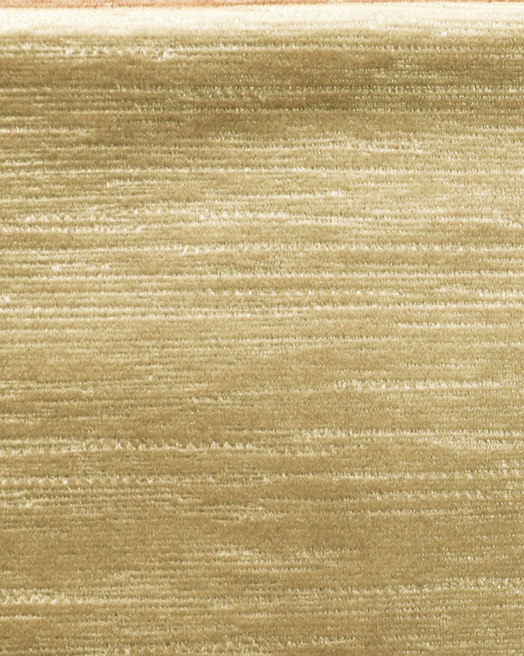 Luxurious gold Rome Foil Printed Velvet custom curtain fabric with a subtle shimmering, textured horizontal design.