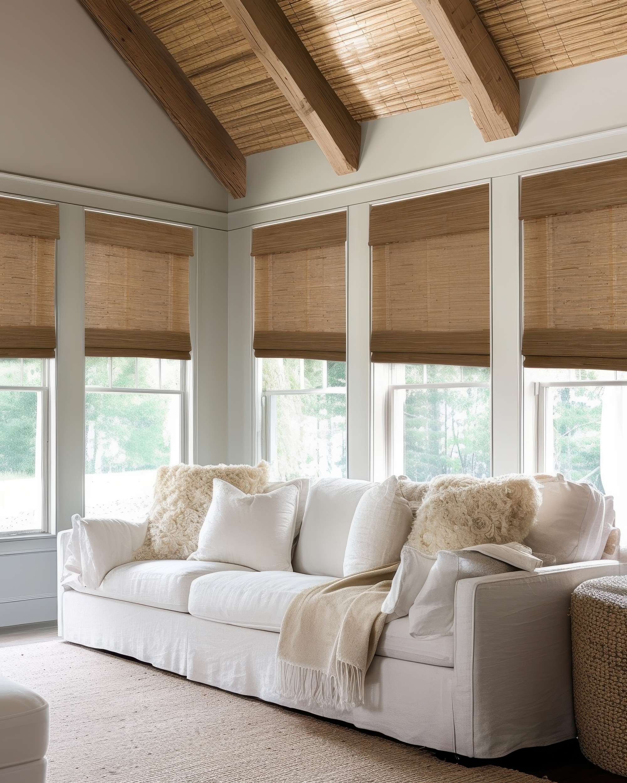 Mia Jute Motorized  Woven Shade - Sand