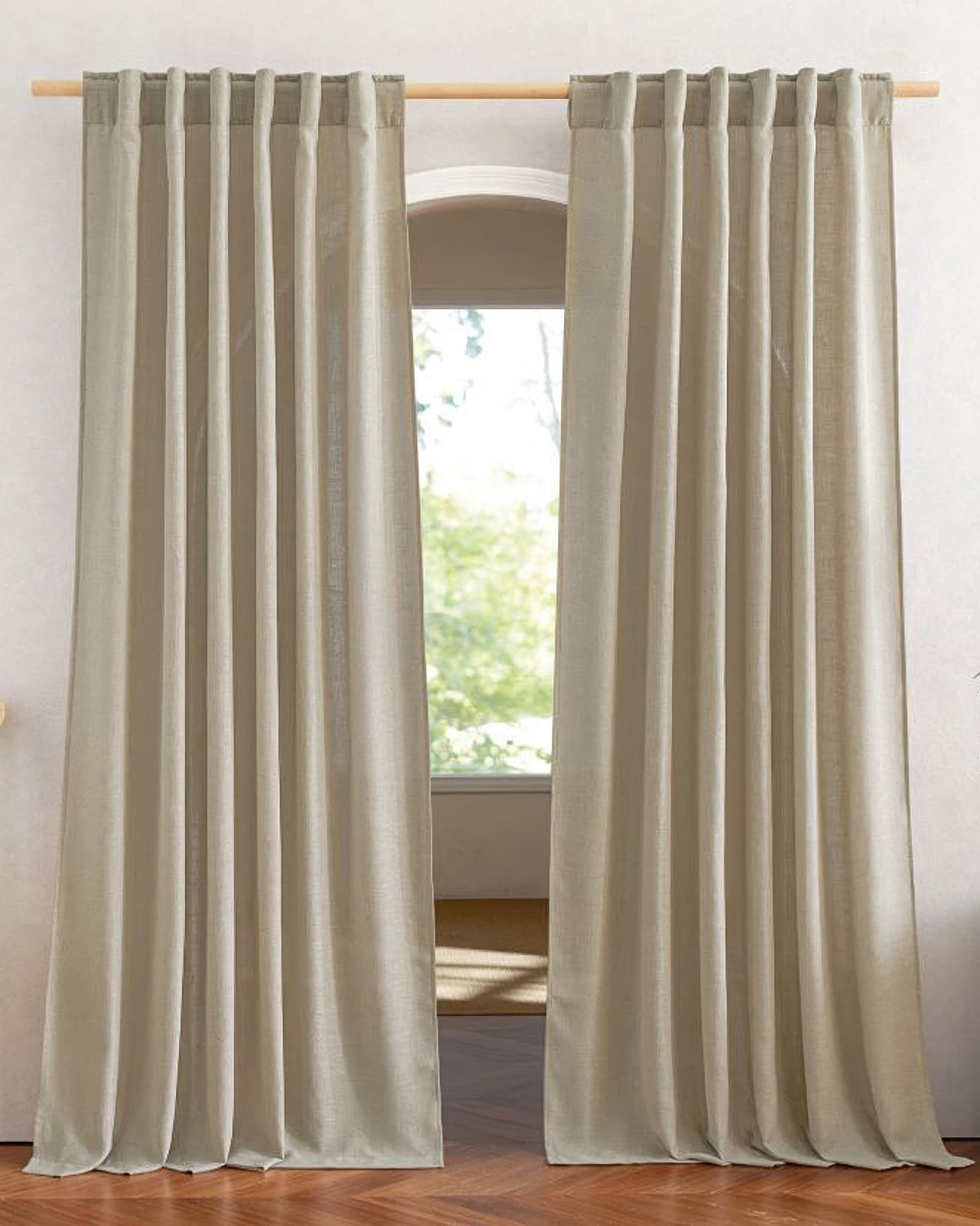 Chloe Linen Look Burlap Textured Sheer Curtain